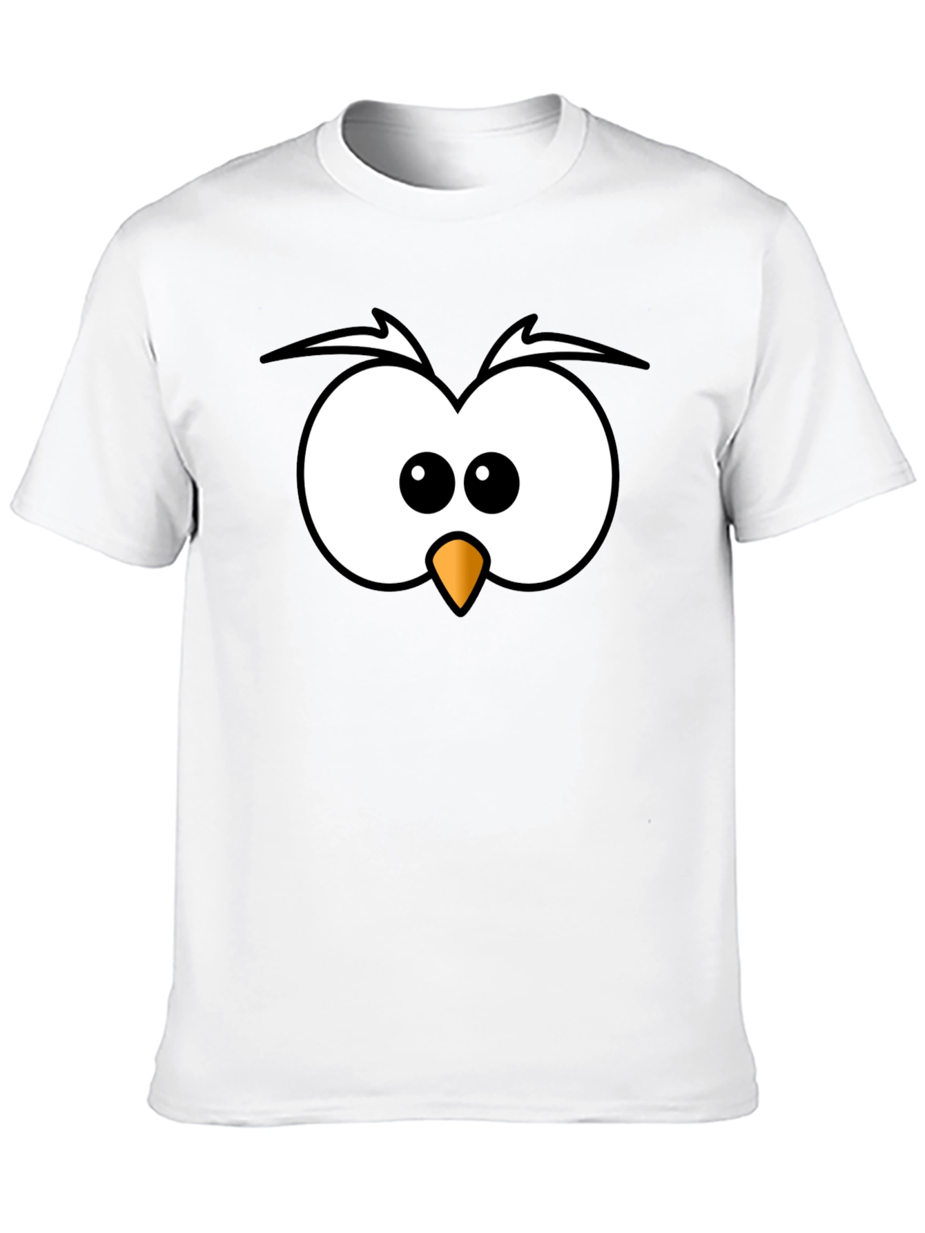 Funny Owl Face Graphic Print Black T-Shirt