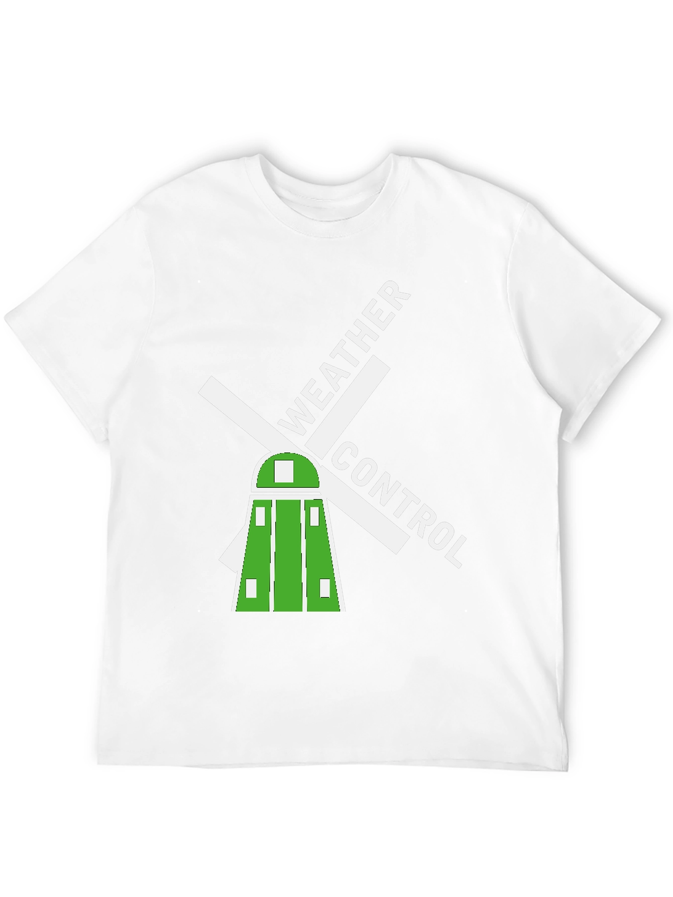 Weather Control Black T-Shirt Windmill Design