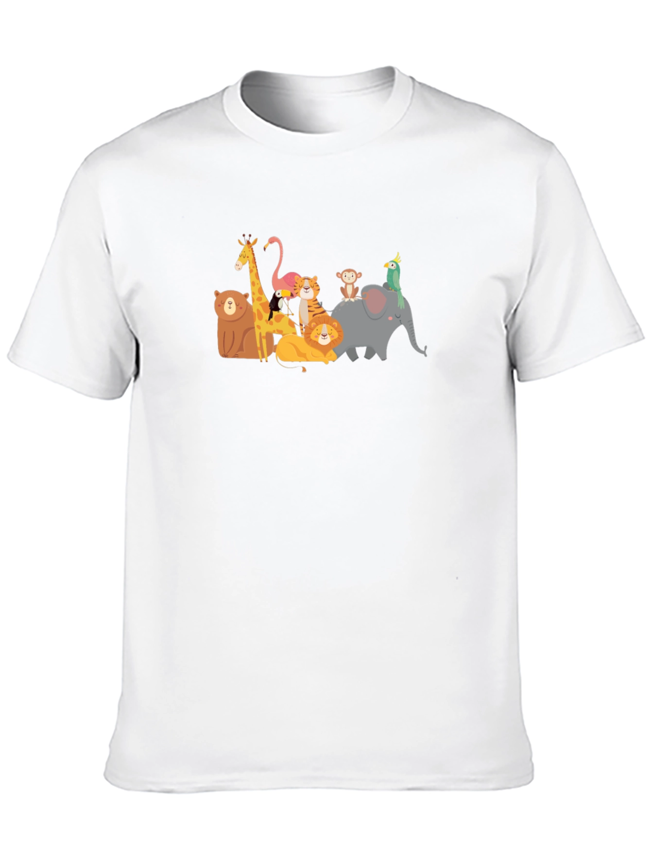 Cartoon Animal Kingdom Black T-Shirt