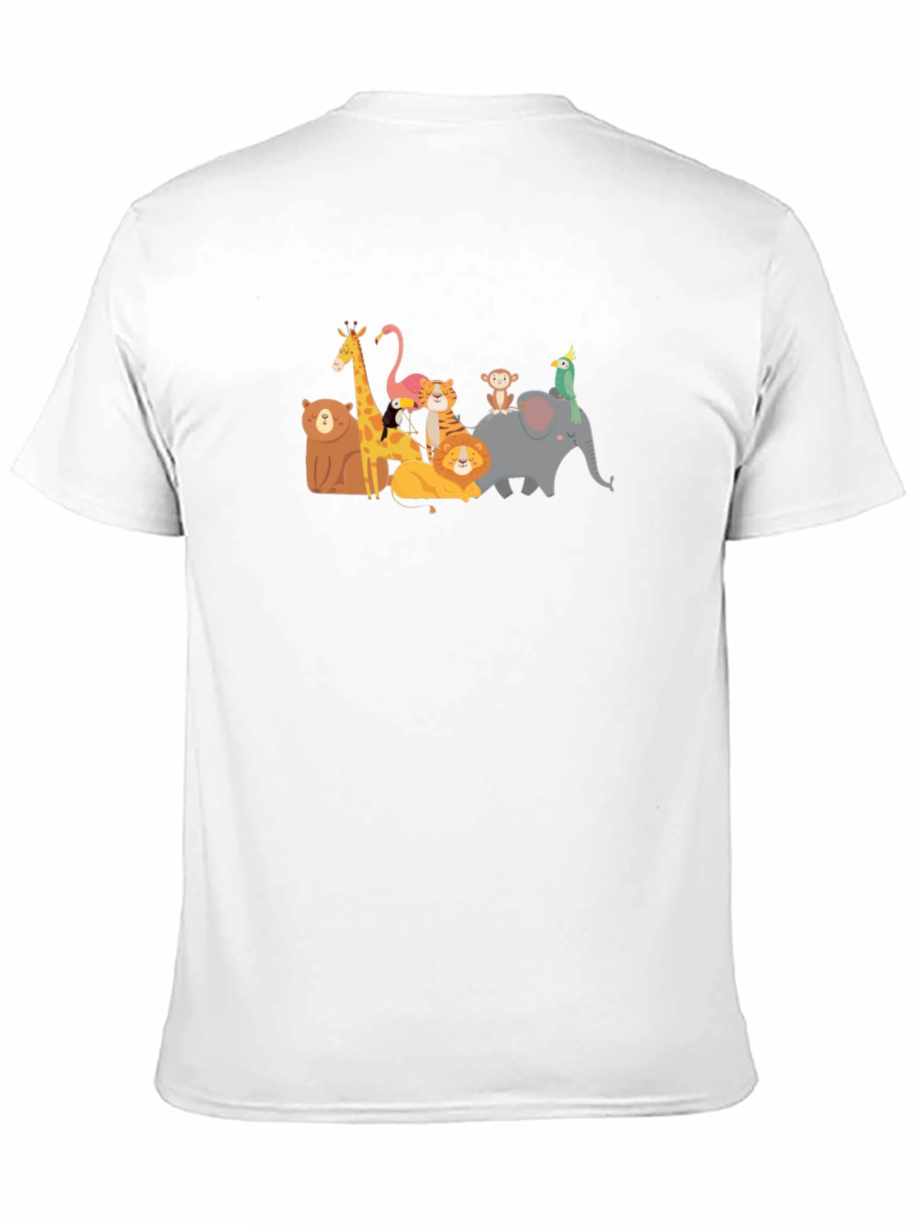 Cartoon Animal Kingdom Black T-Shirt