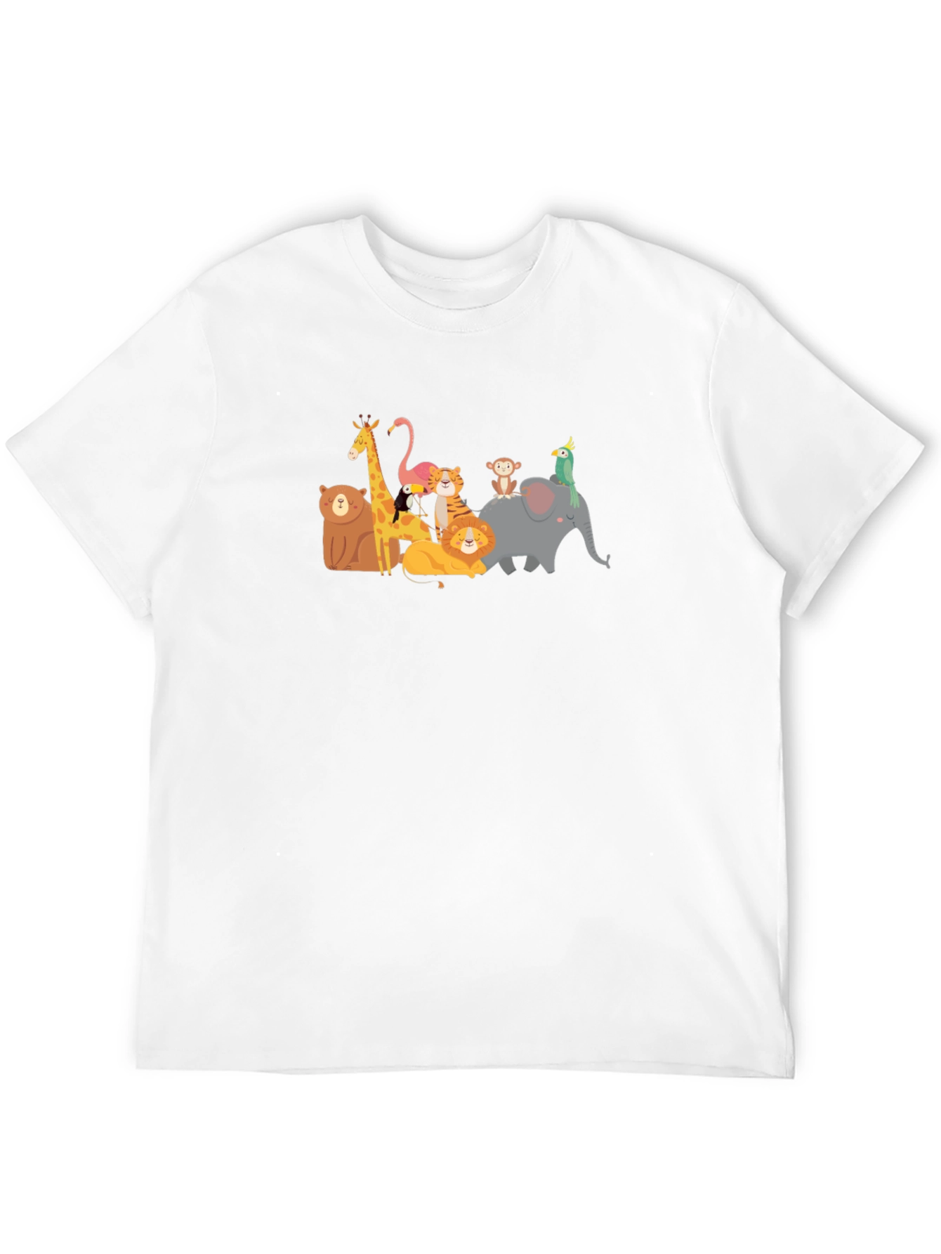 Cartoon Animal Kingdom Black T-Shirt