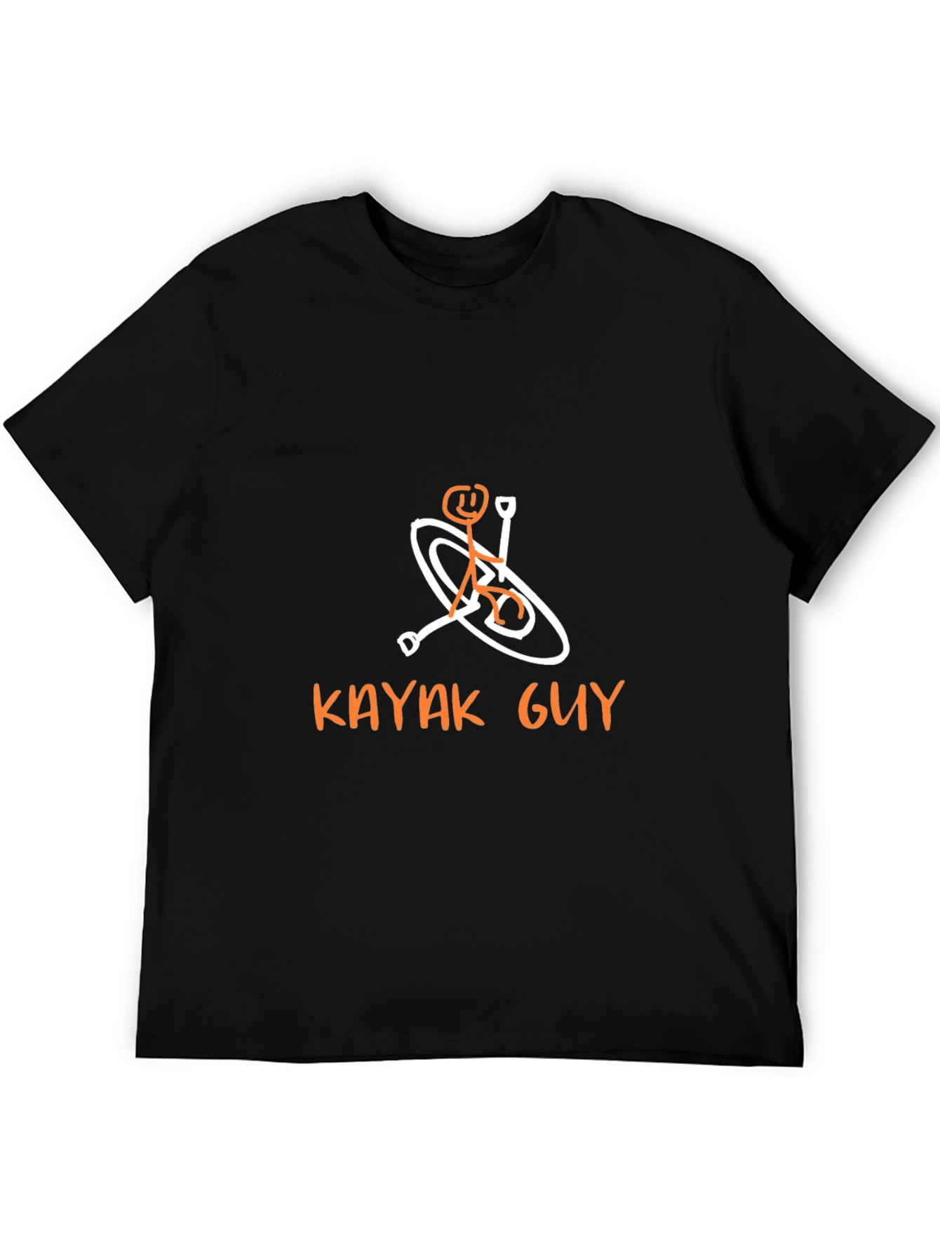 Kayaking Stick Figure Graphic Tee - Black