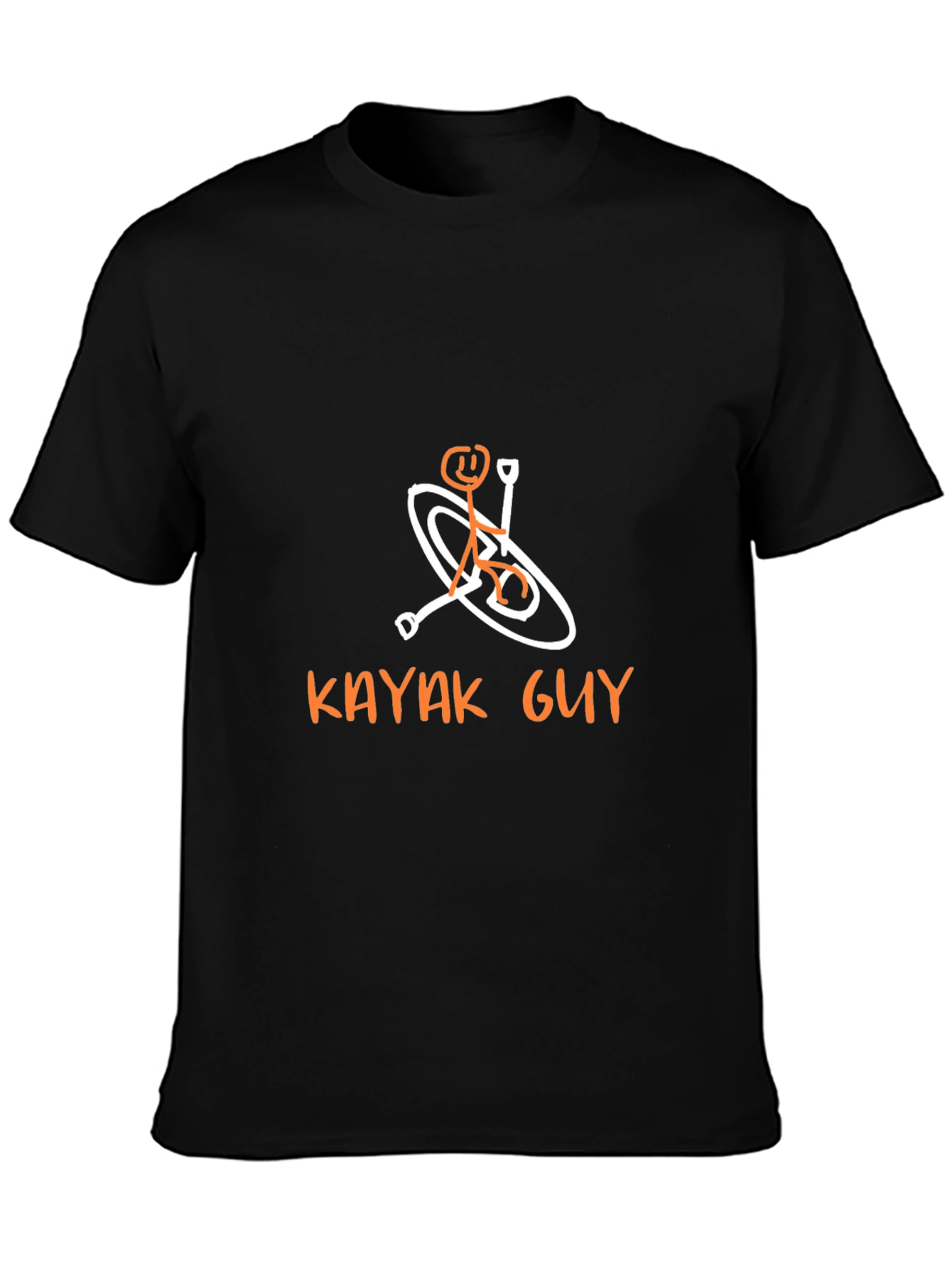 Kayaking Stick Figure Graphic Tee - Black