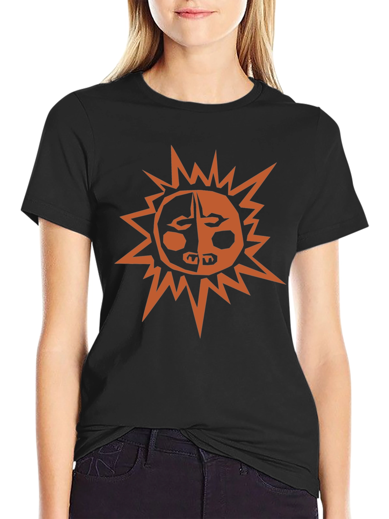 Retro Sun Graphic Black T-Shirt