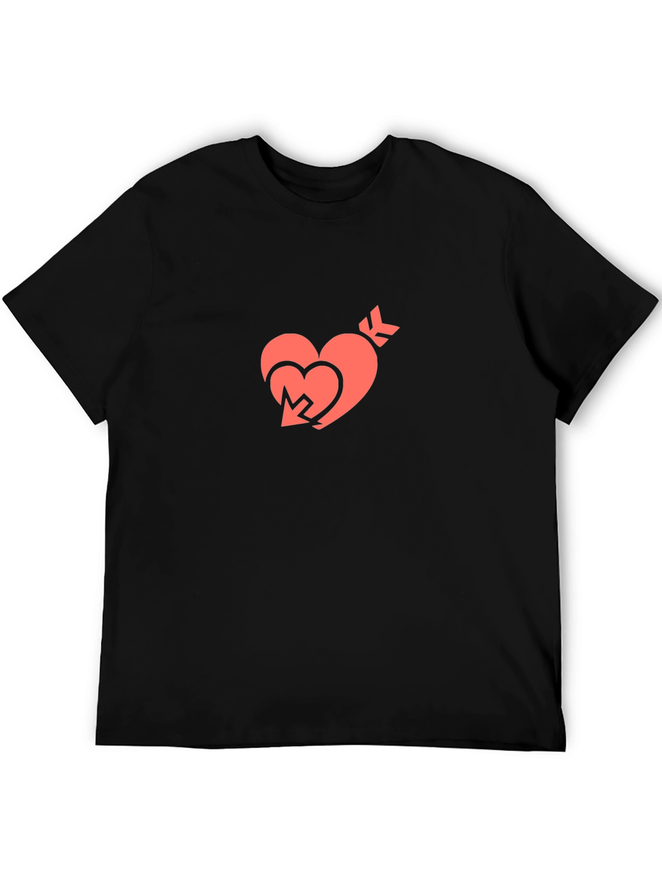 Heart Arrow Graphic Tee - Stylish Black T-Shirt