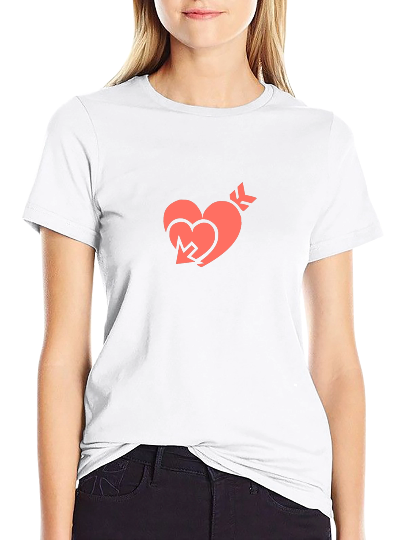 Heart Arrow Graphic Tee - Stylish Black T-Shirt