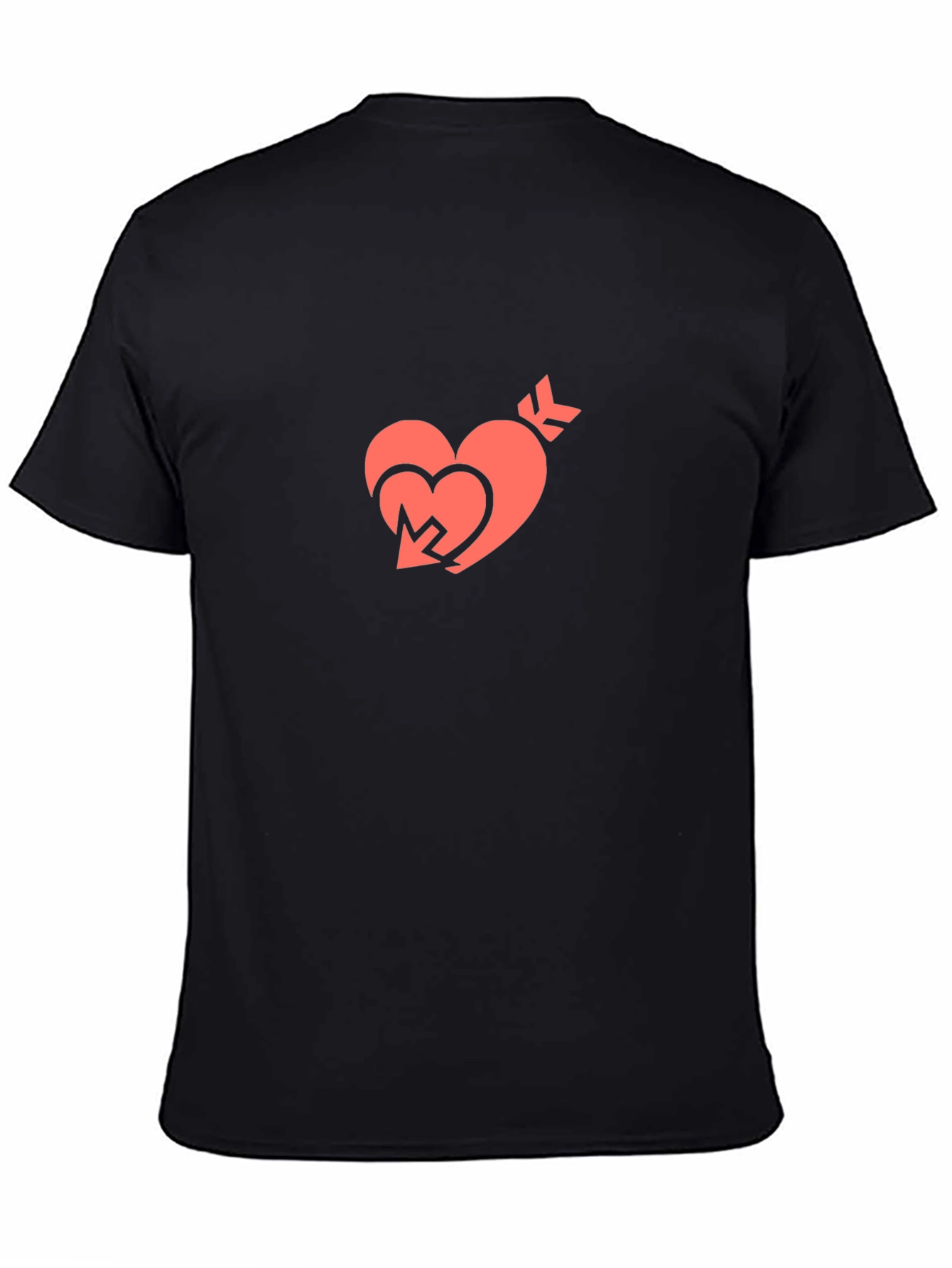 Heart Arrow Graphic Tee - Stylish Black T-Shirt