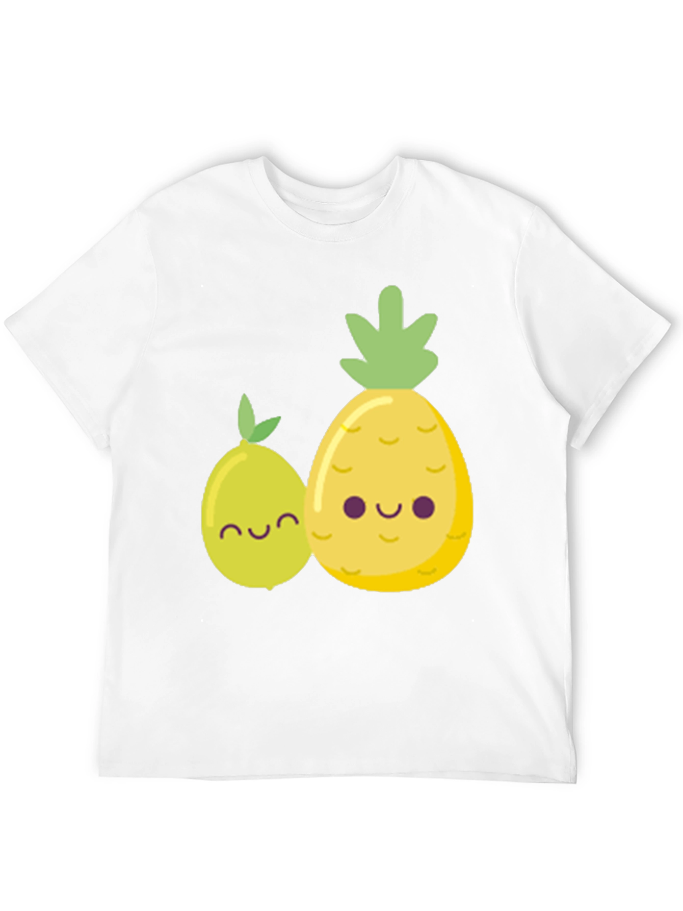 Cute Fruit Graphic Tee - Black Cotton Shirt
