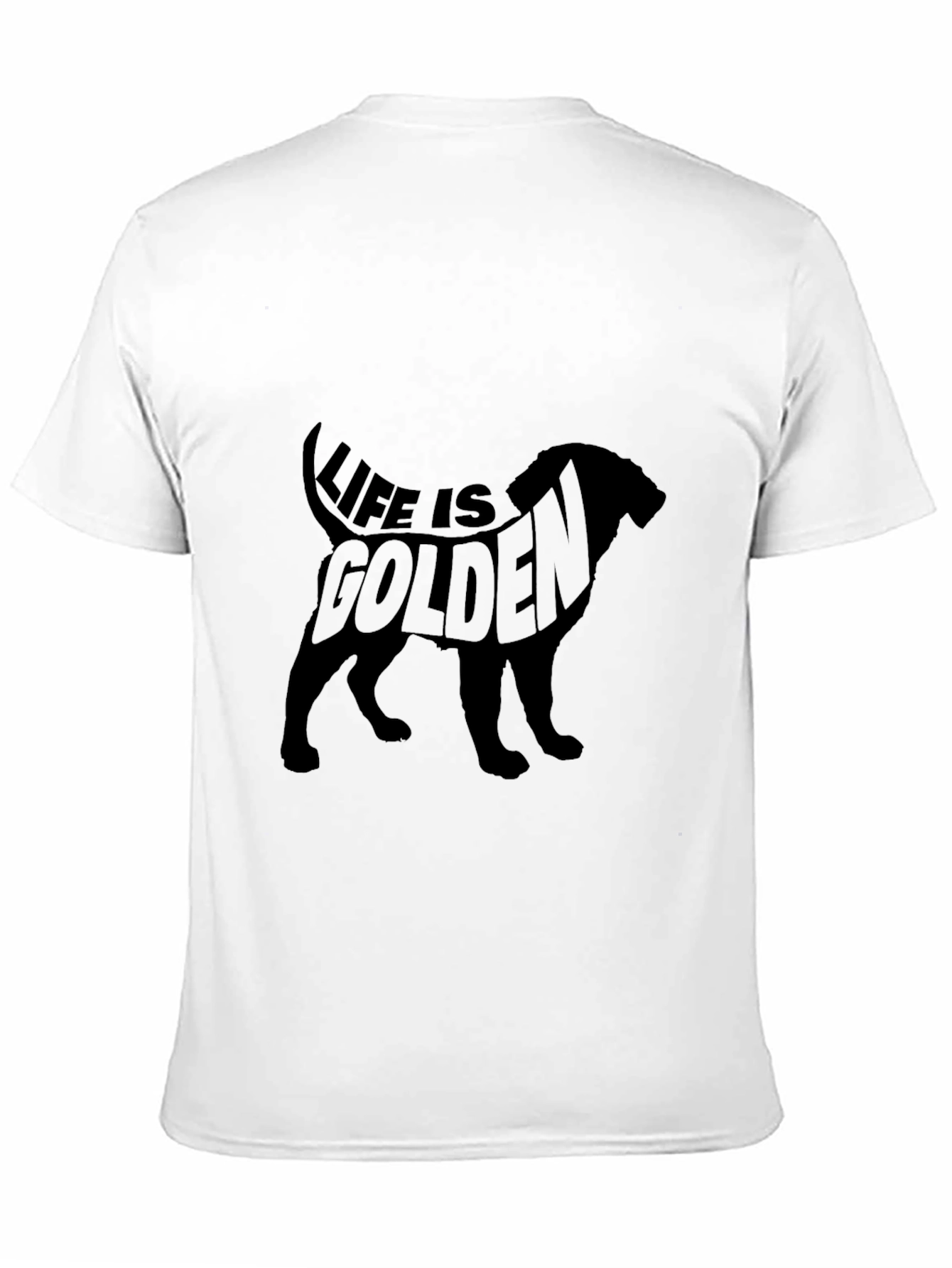 Life is Golden Dog Silhouette Black T-Shirt