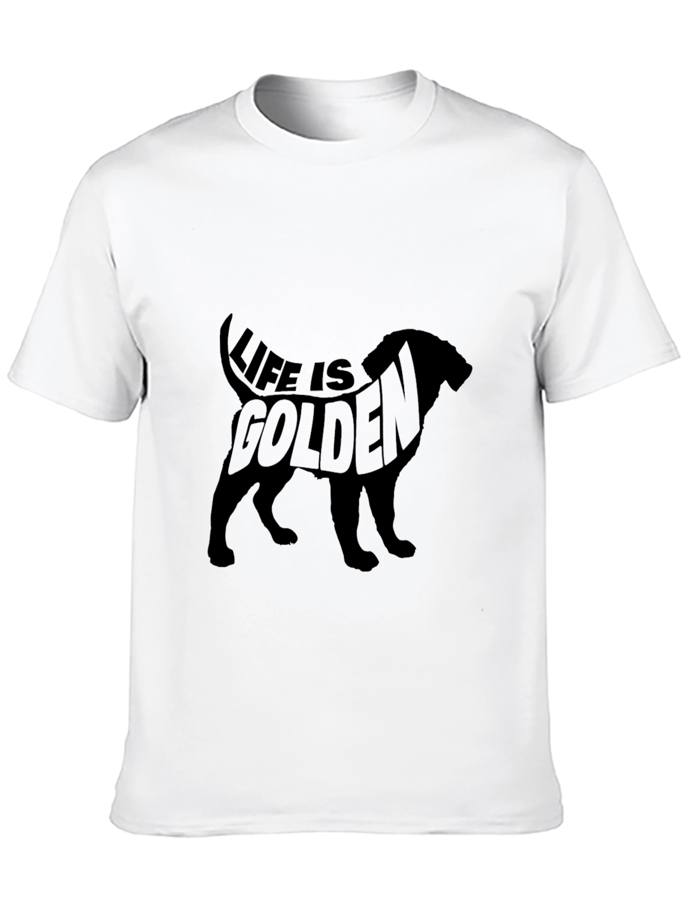 Life is Golden Dog Silhouette Black T-Shirt