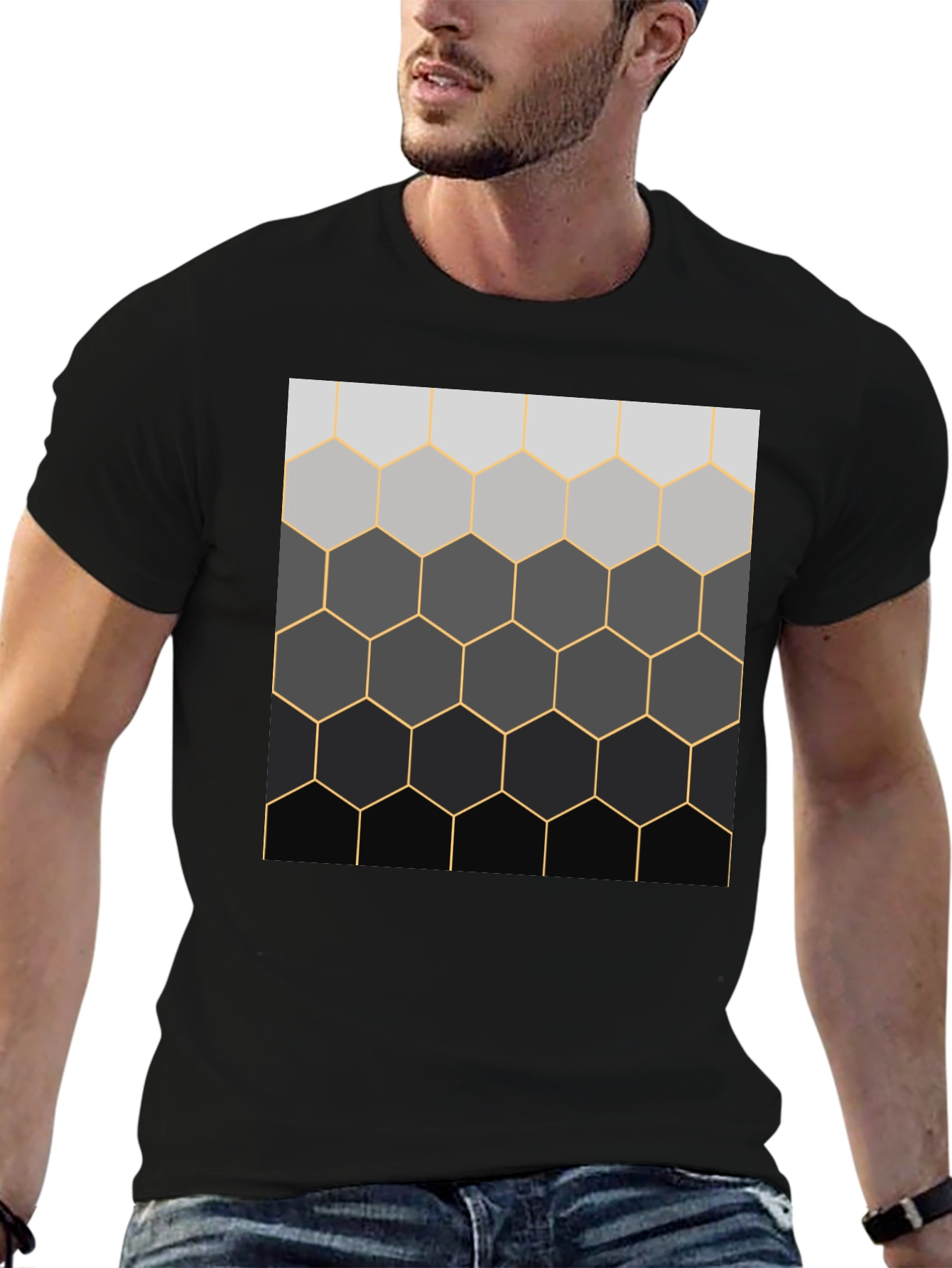 Geometric Hexagon Pattern T-Shirt