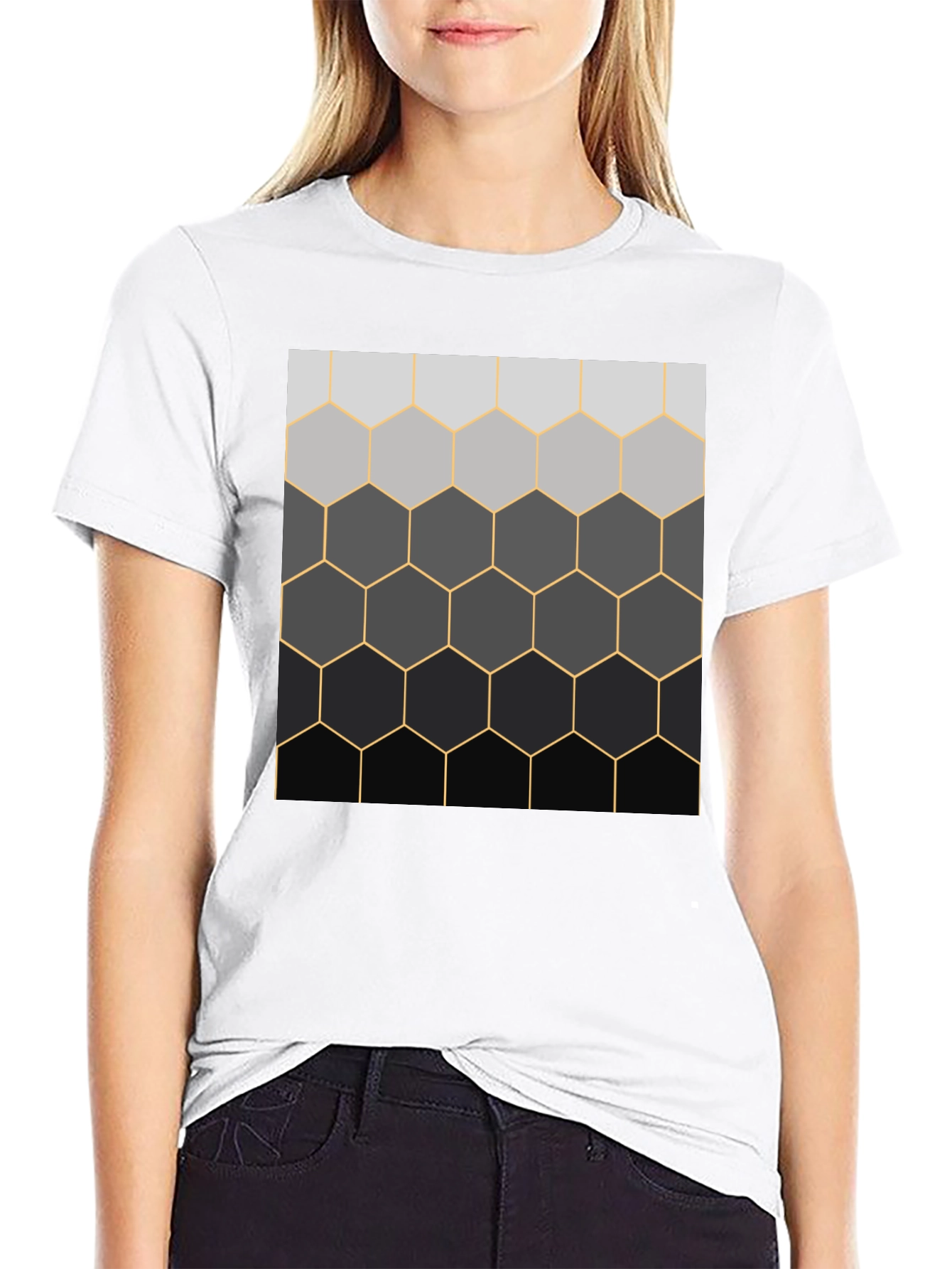 Geometric Hexagon Pattern T-Shirt