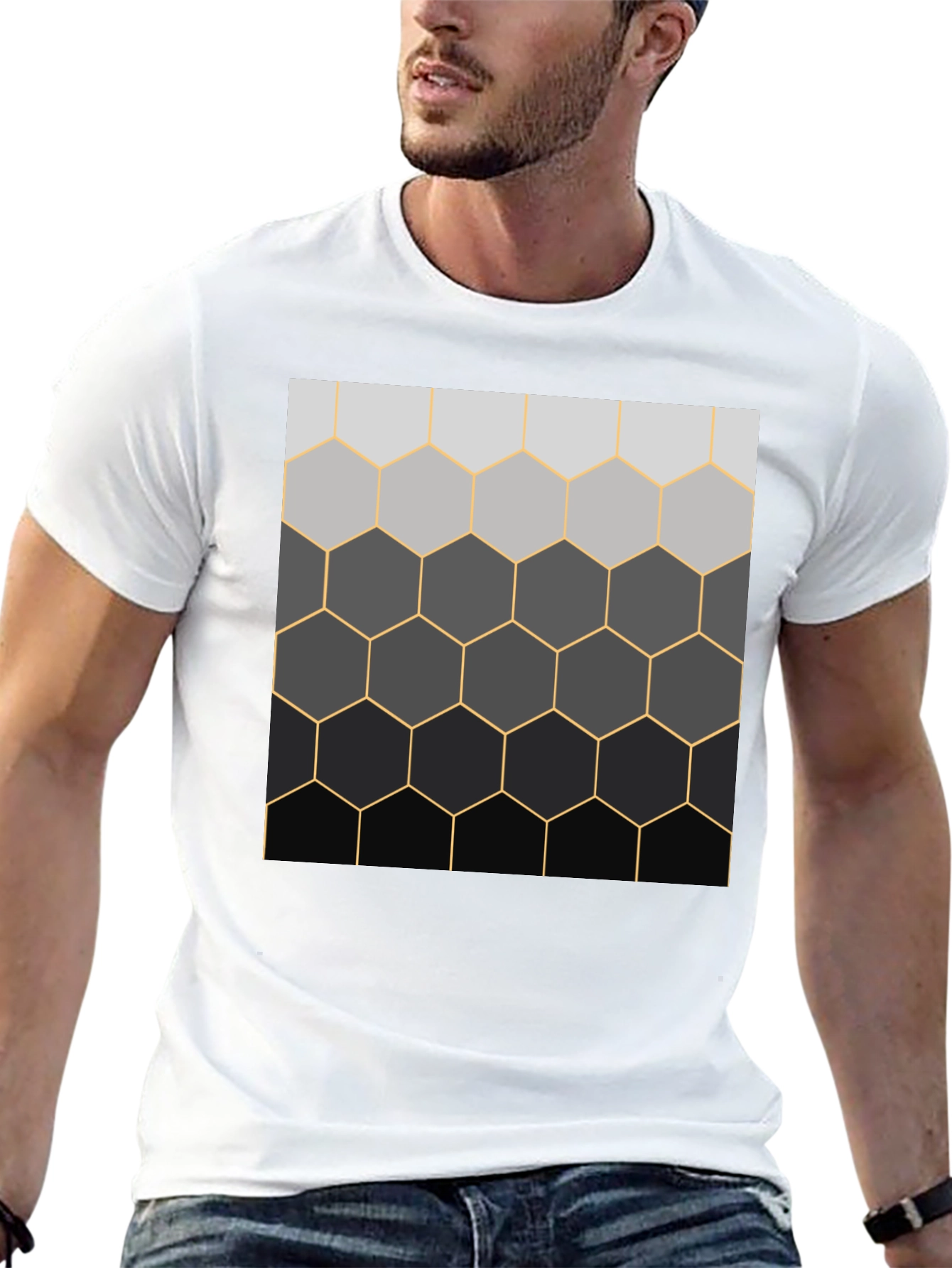 Geometric Hexagon Pattern T-Shirt