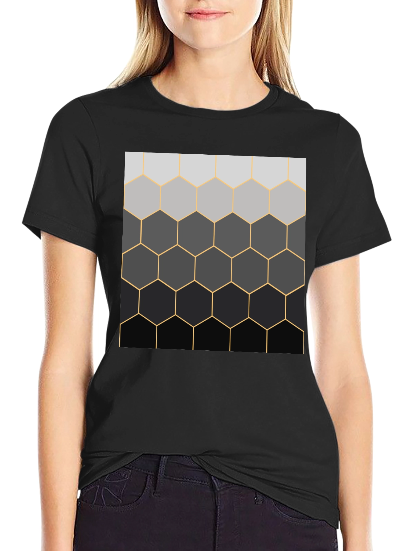 Geometric Hexagon Pattern T-Shirt