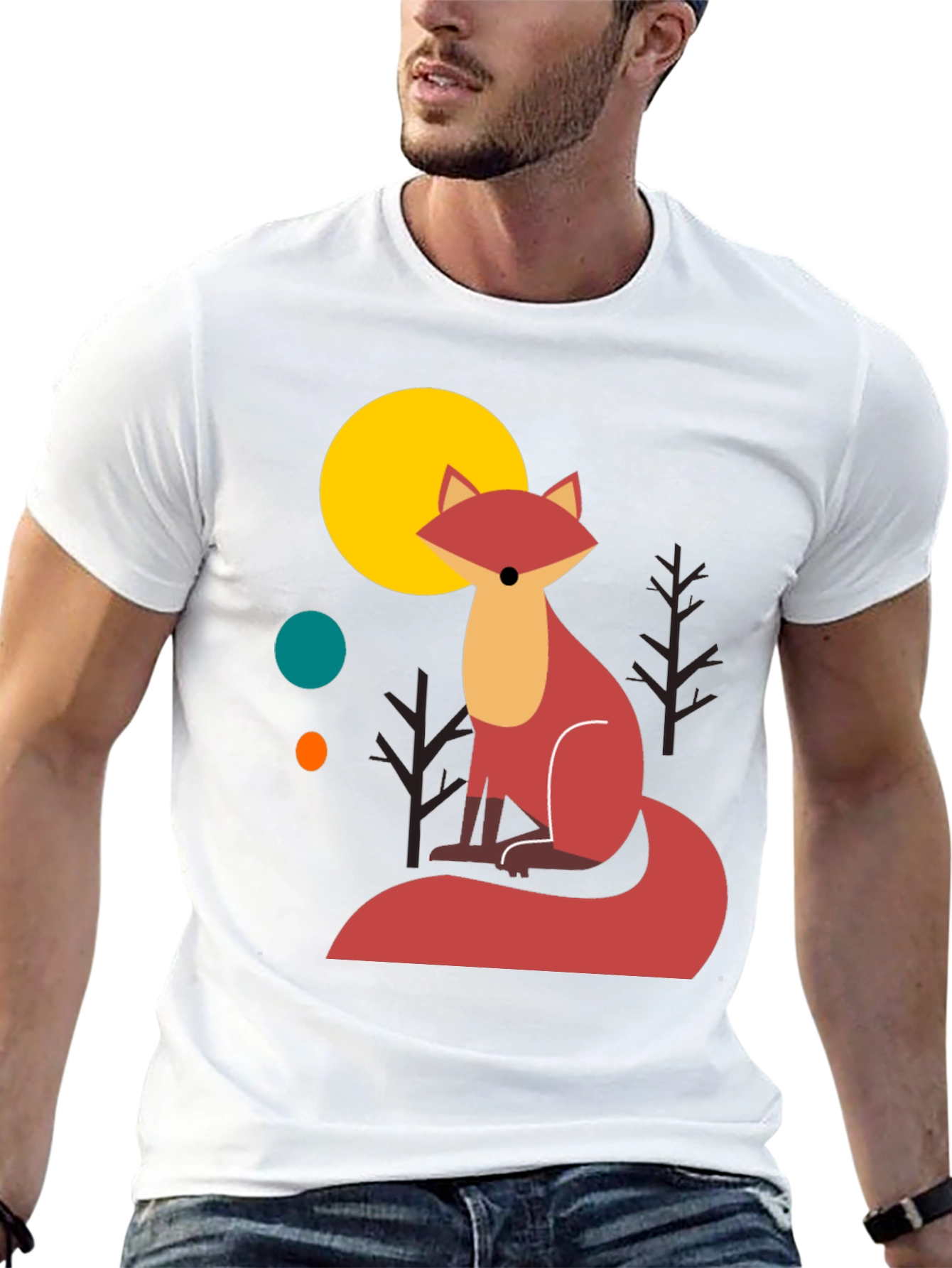 Fox Graphic T-Shirt - Stylish Mens Tee