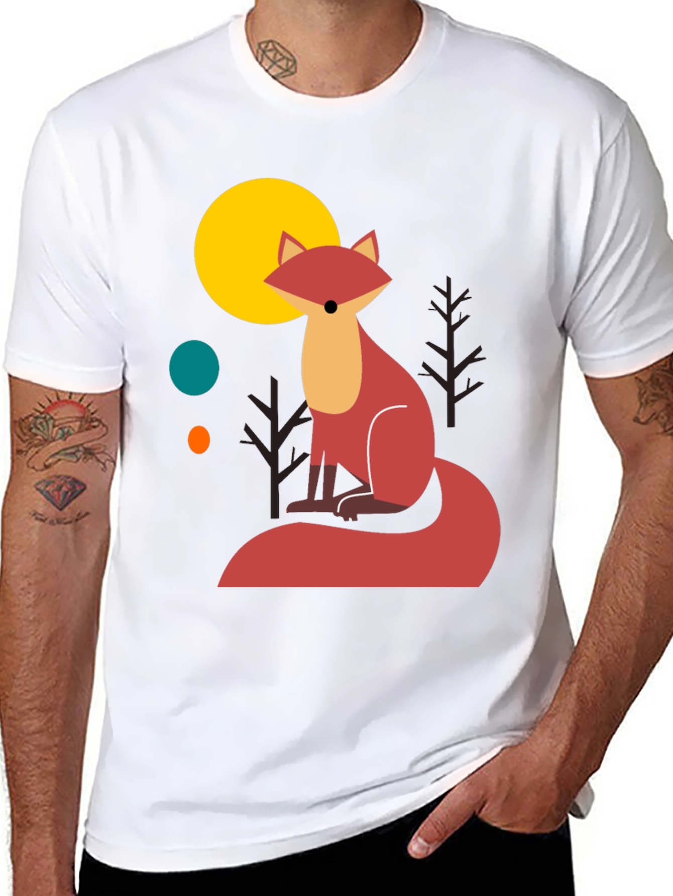 Fox Graphic T-Shirt - Stylish Mens Tee