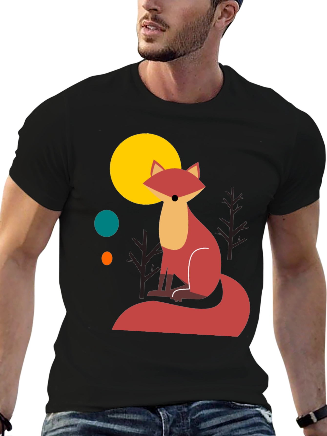 Fox Graphic T-Shirt - Stylish Mens Tee