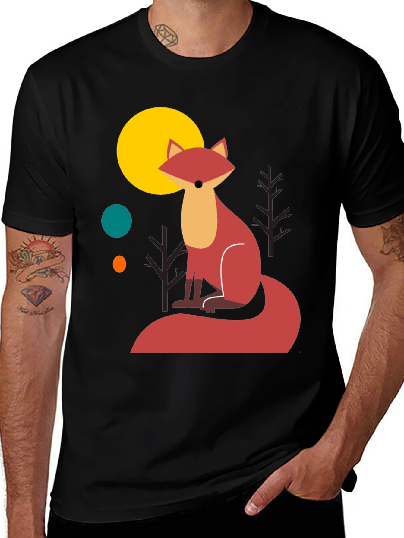 Fox Graphic T-Shirt - Stylish Mens Tee