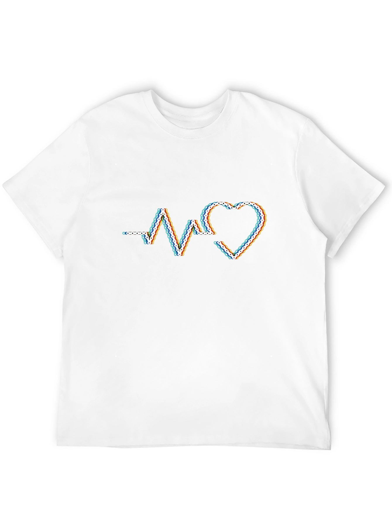 Heartbeat Chain Graphic T-Shirt - Modern Style