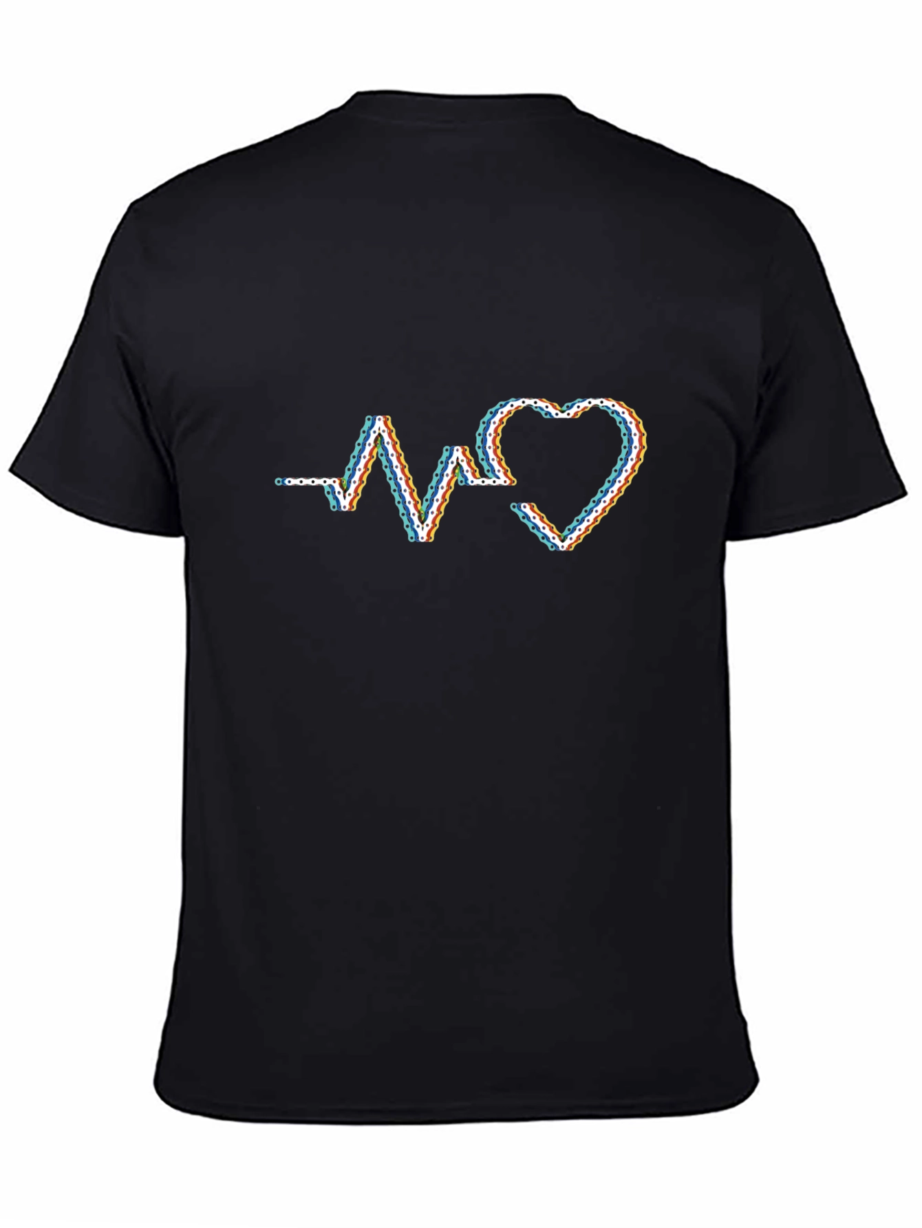 Heartbeat Chain Graphic T-Shirt - Modern Style
