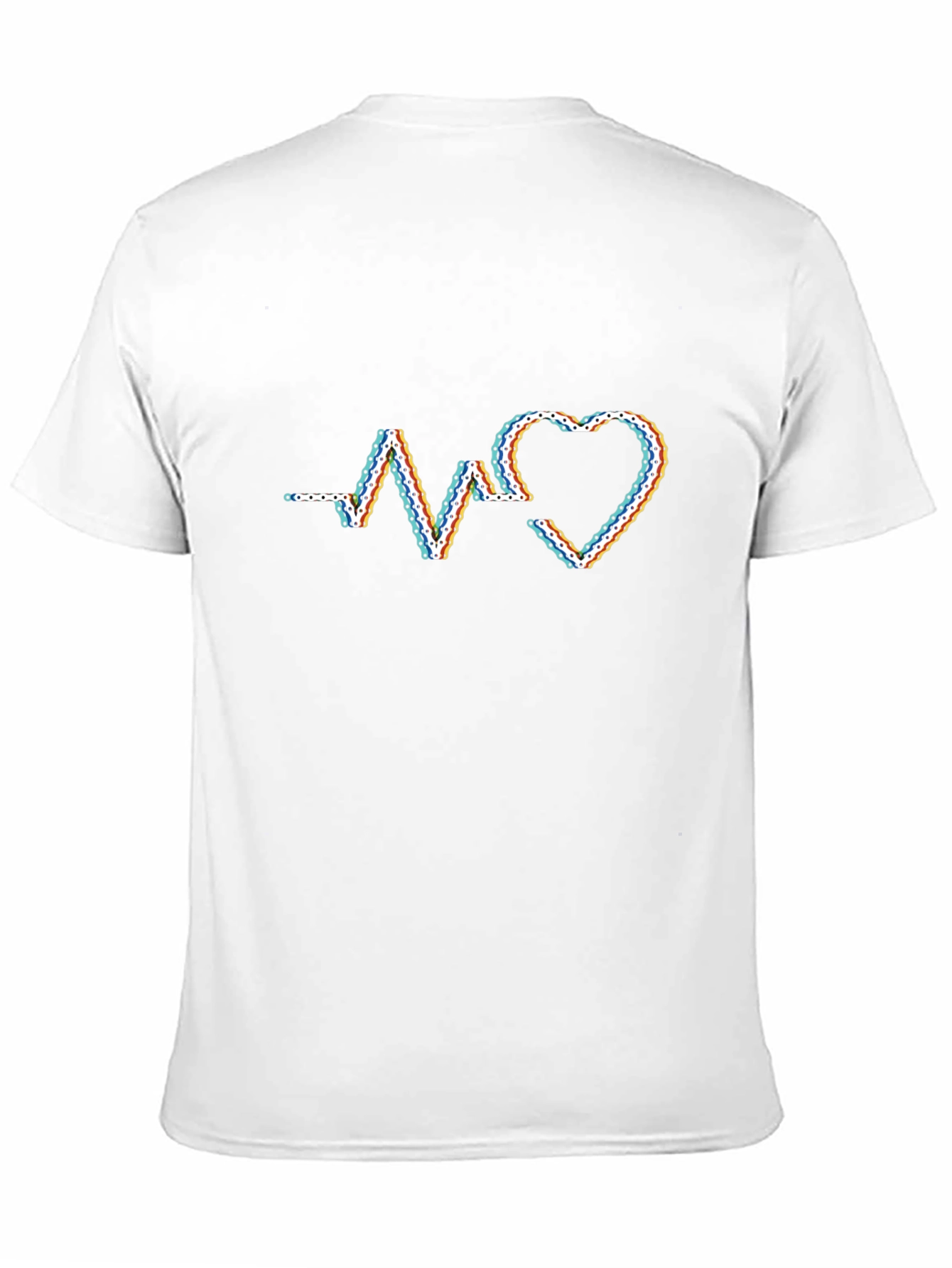 Heartbeat Chain Graphic T-Shirt - Modern Style