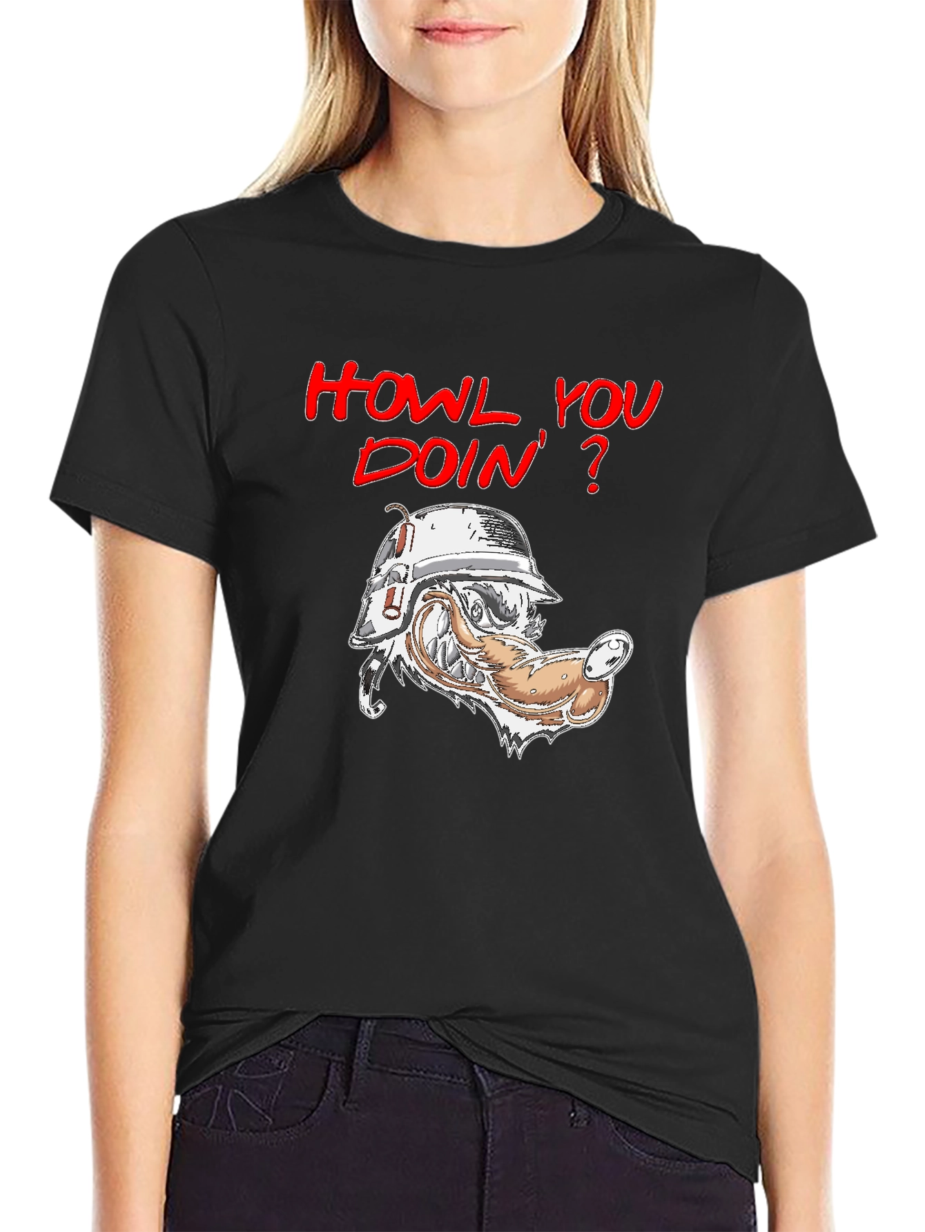 Howl You Doin T-Shirt - Wolf Humor