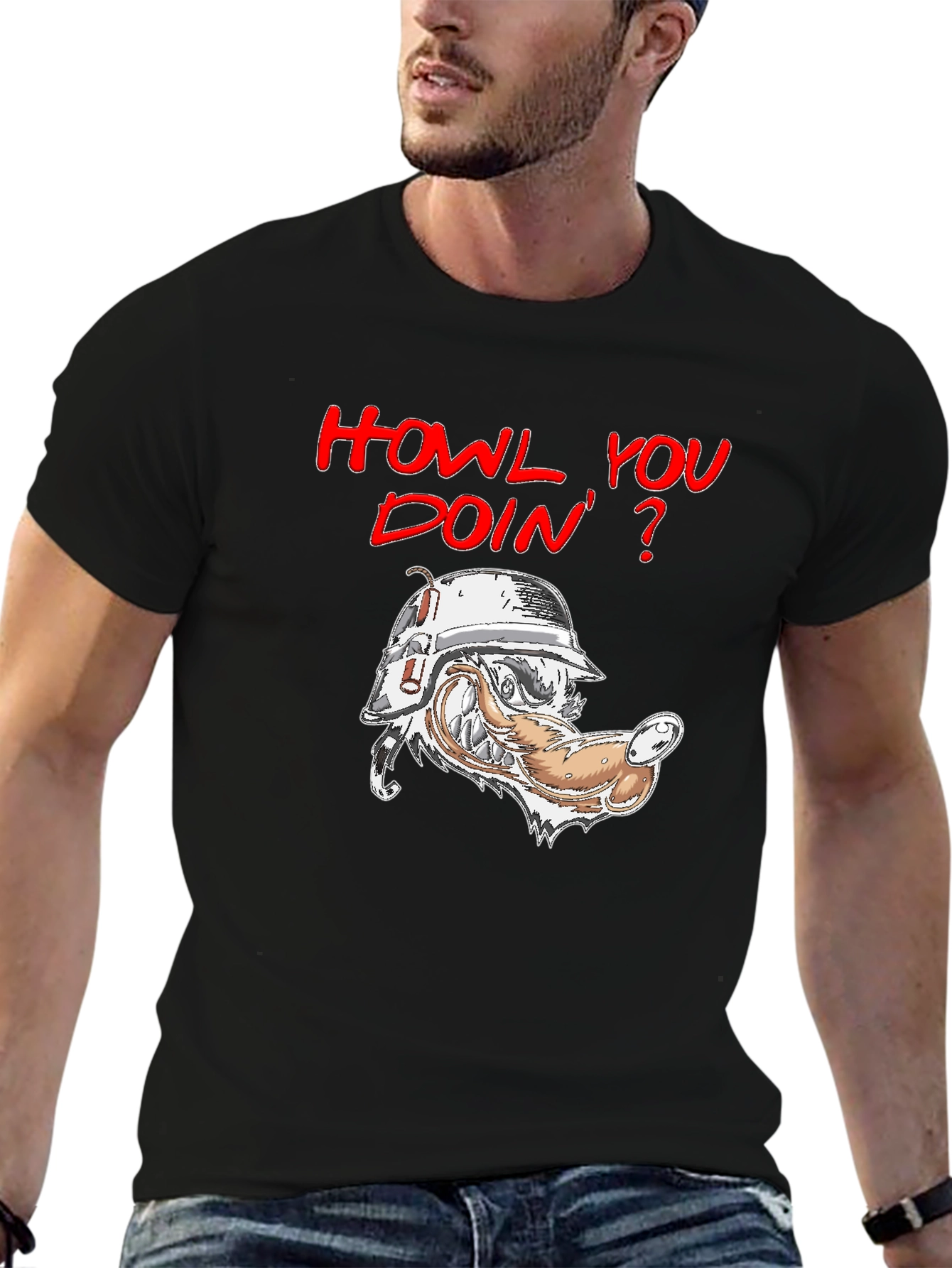 Howl You Doin T-Shirt - Wolf Humor