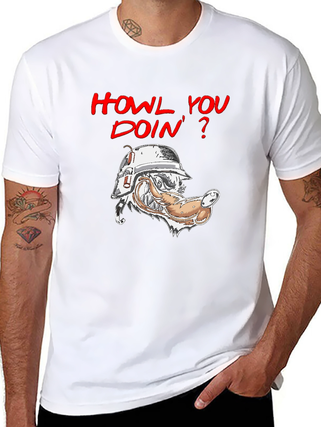 Howl You Doin T-Shirt - Wolf Humor