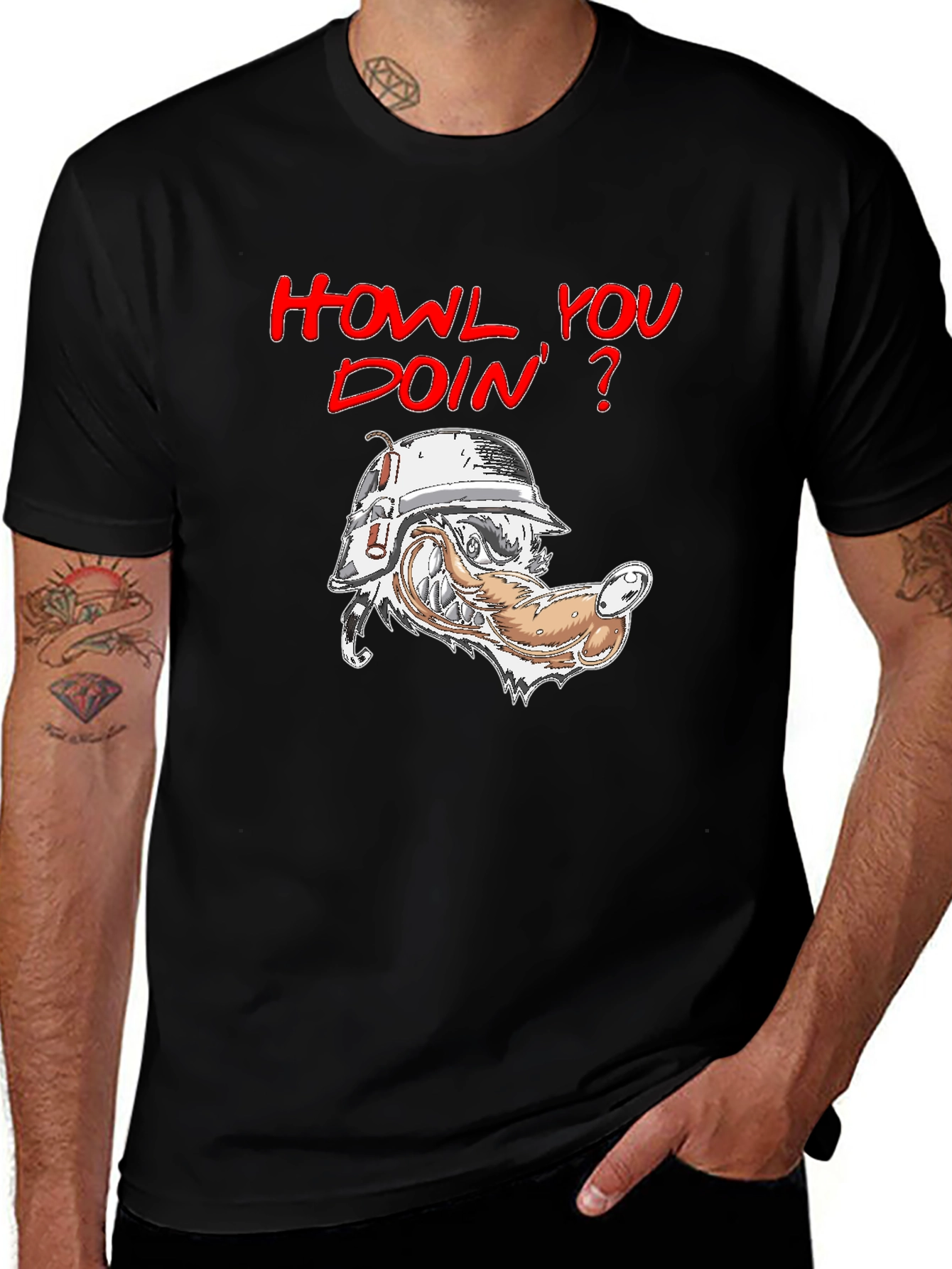 Howl You Doin T-Shirt - Wolf Humor