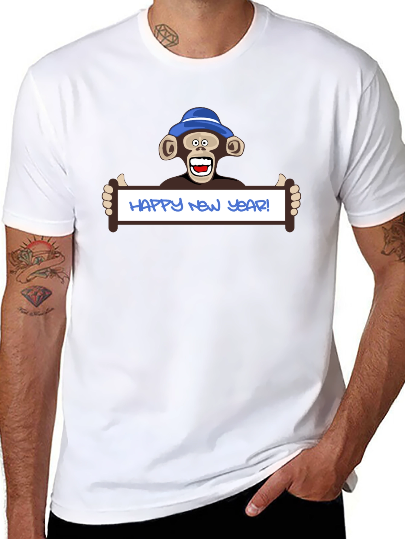 Happy New Year Monkey Graphic Tee