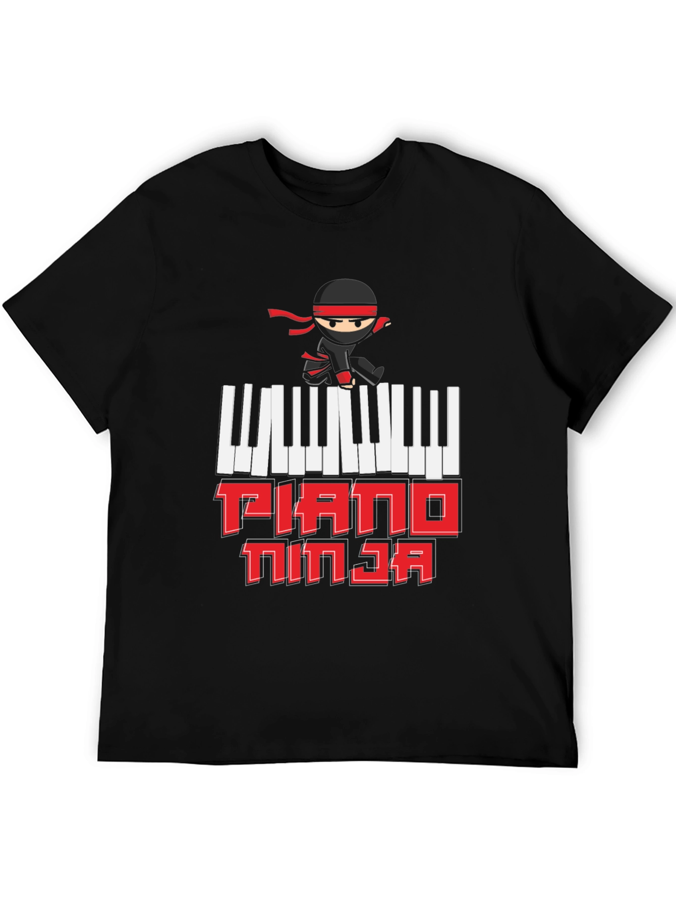 Piano Ninja Graphic T-Shirt - Music Lover Tee