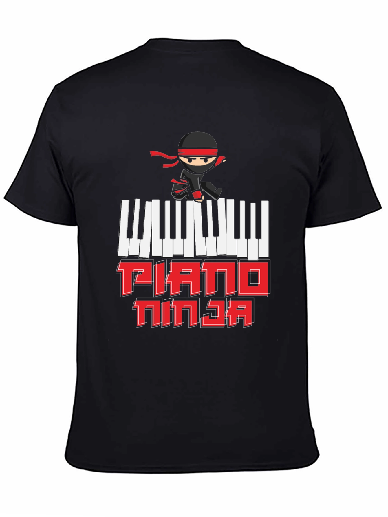 Piano Ninja Graphic T-Shirt - Music Lover Tee