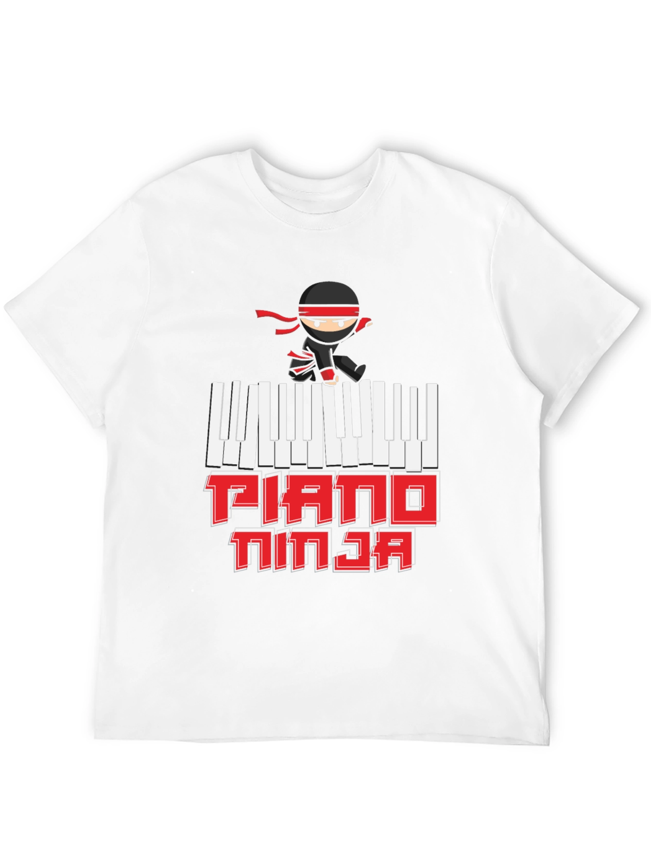 Piano Ninja Graphic T-Shirt - Music Lover Tee