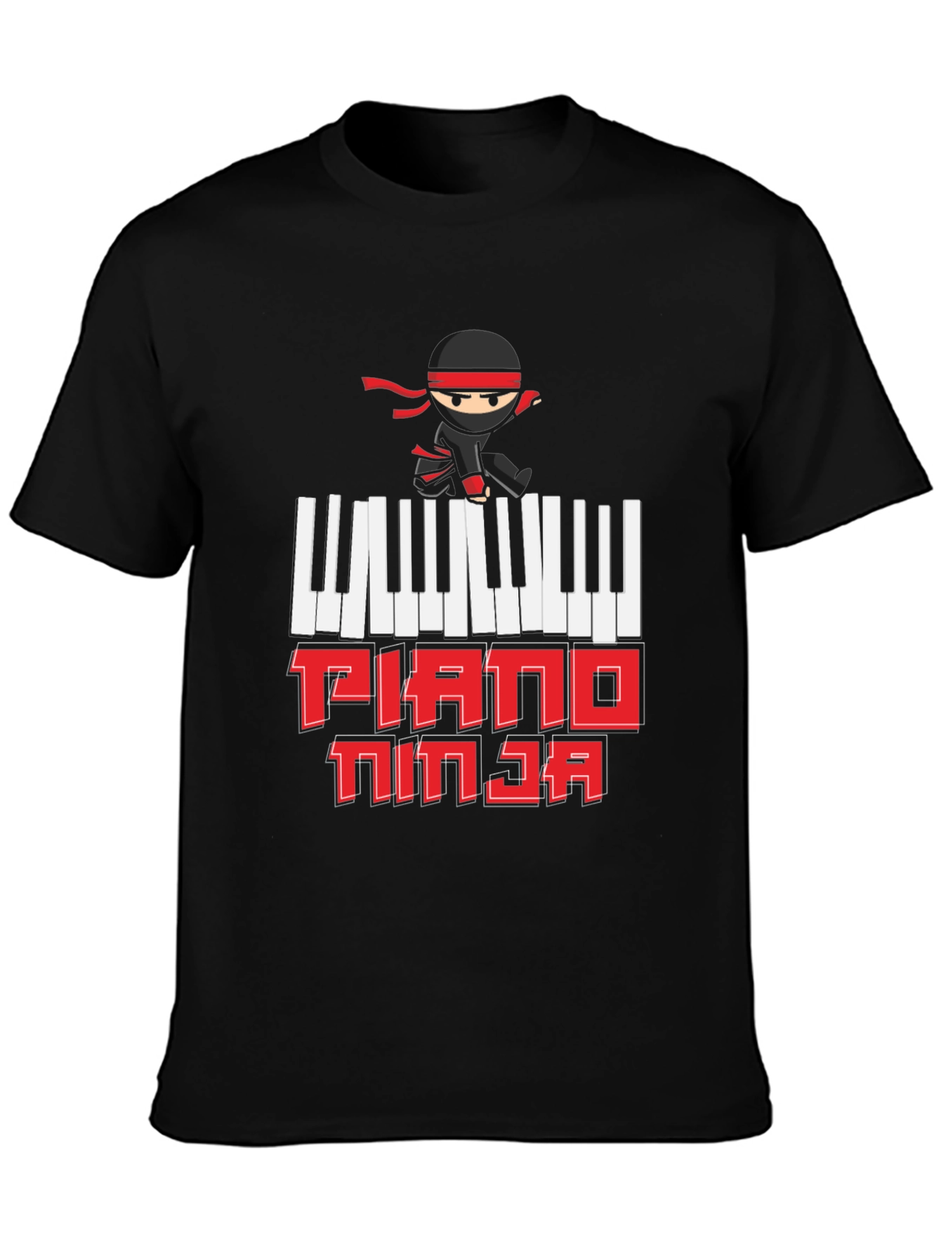 Piano Ninja Graphic T-Shirt - Music Lover Tee