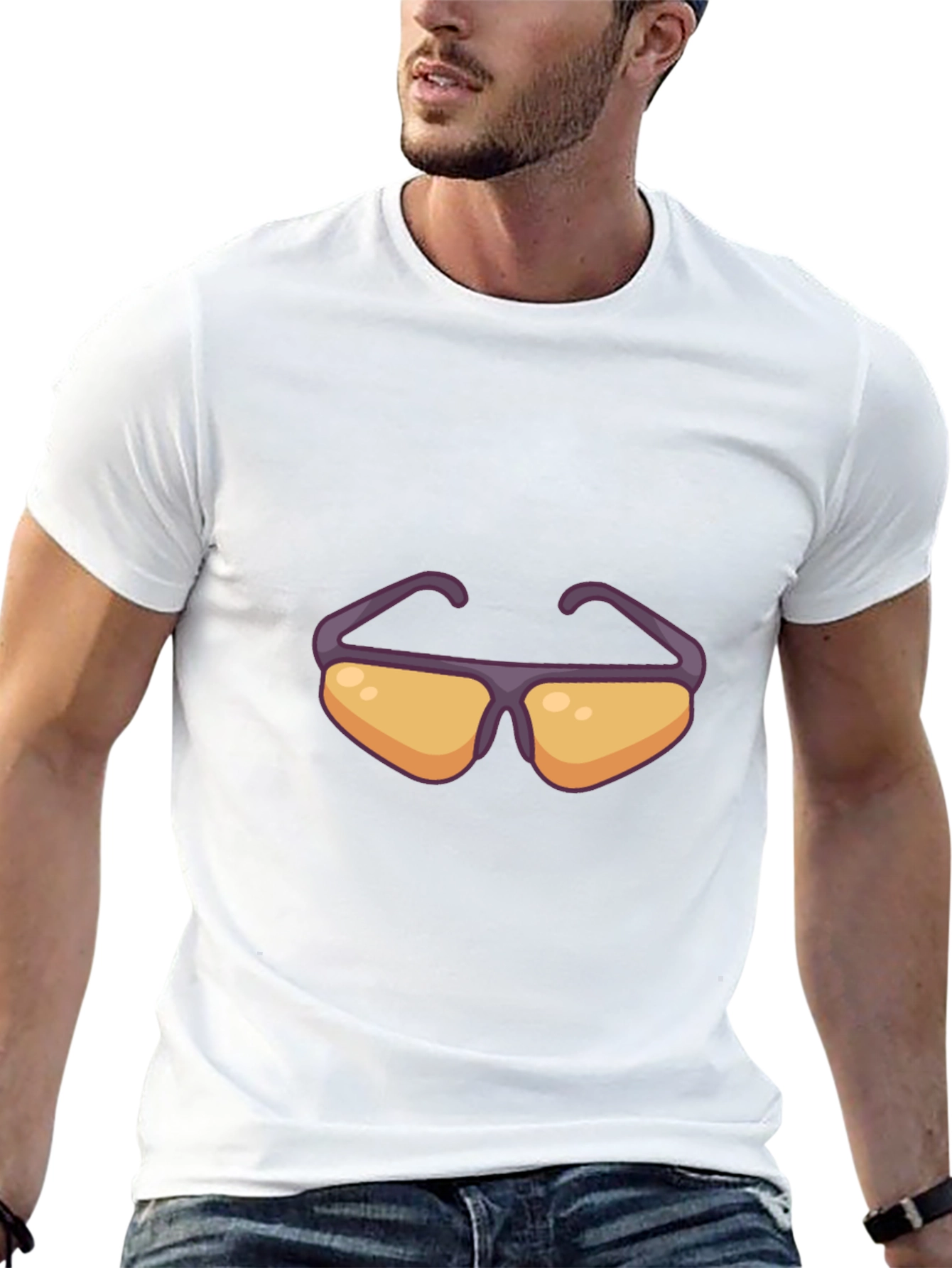 Sunglasses Graphic Black Tee - Cool & Casual