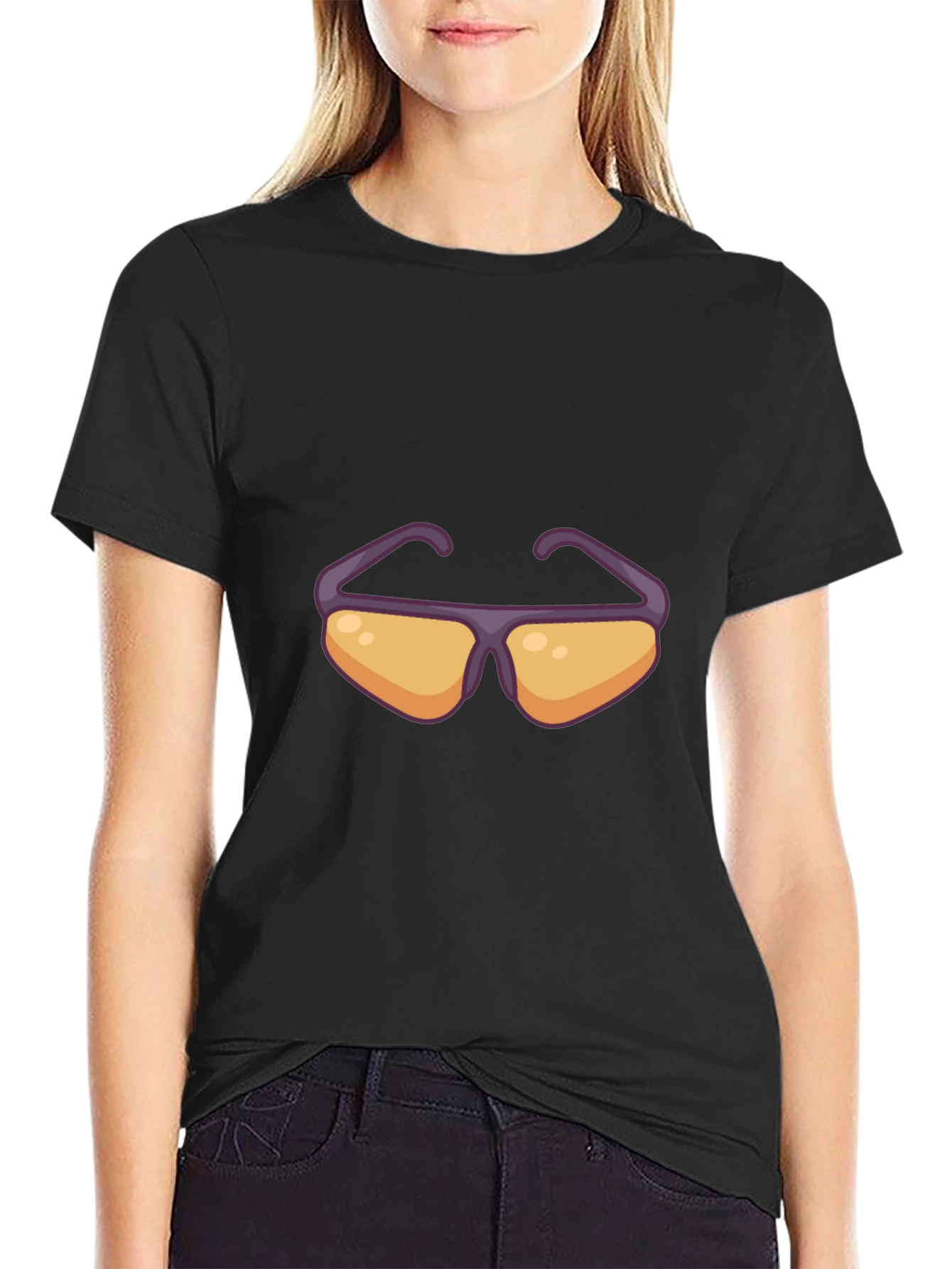 Sunglasses Graphic Black Tee - Cool & Casual