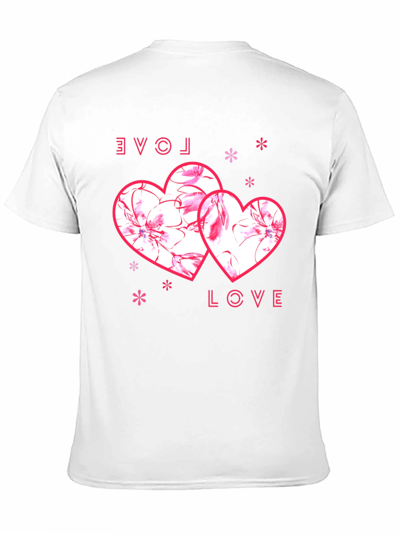 Love Heart Print Black T-Shirt