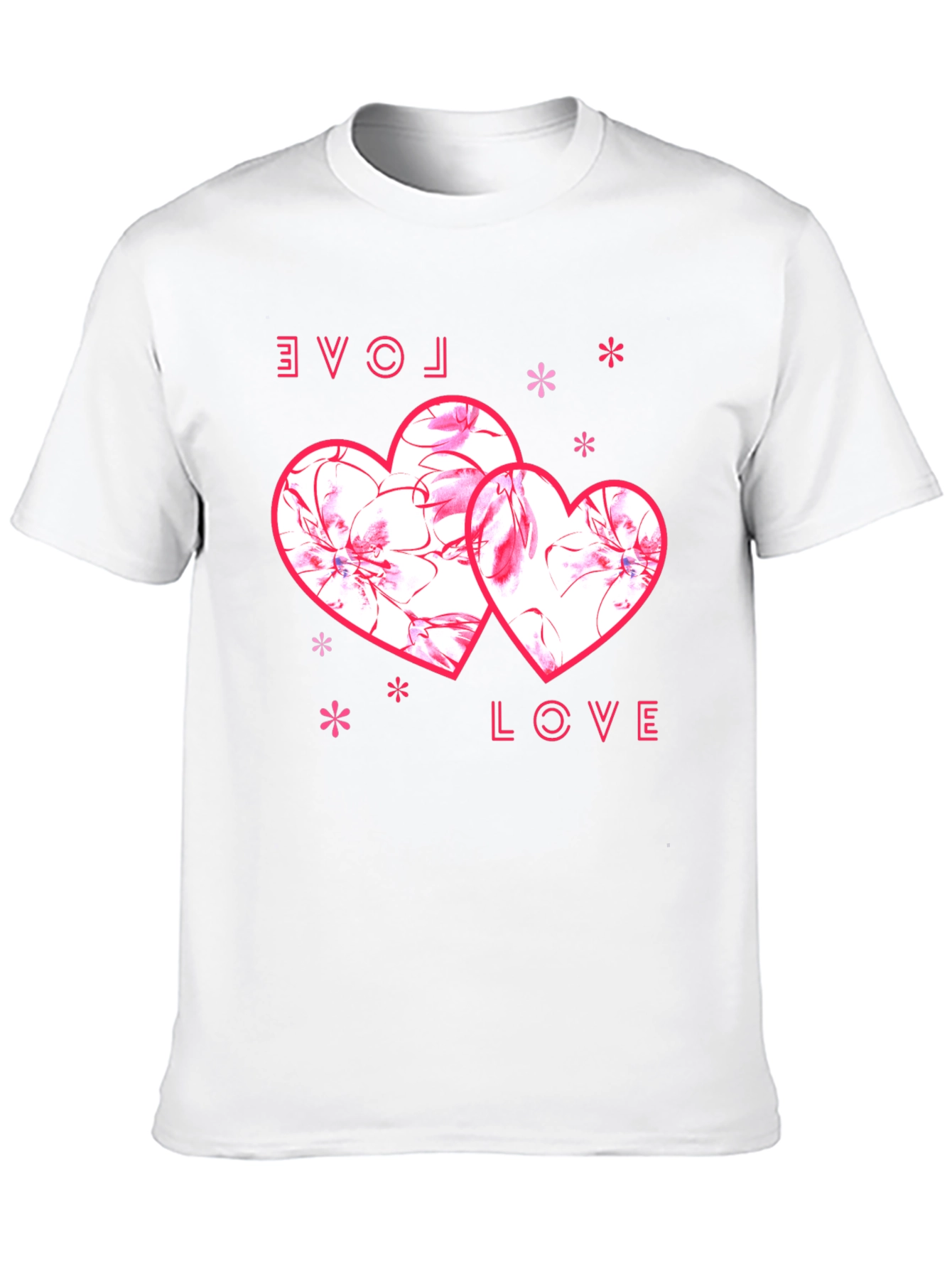 Love Heart Print Black T-Shirt