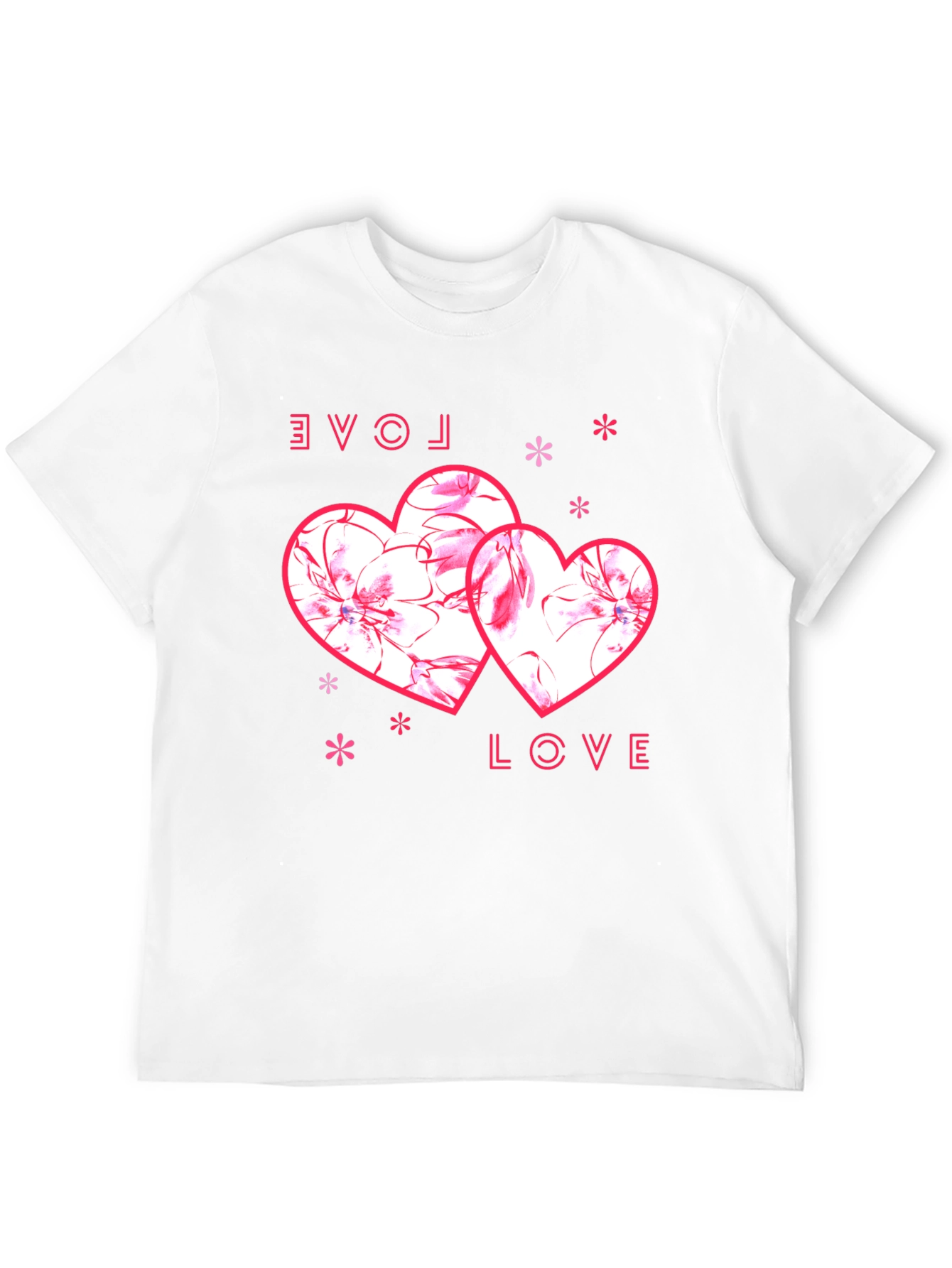 Love Heart Print Black T-Shirt