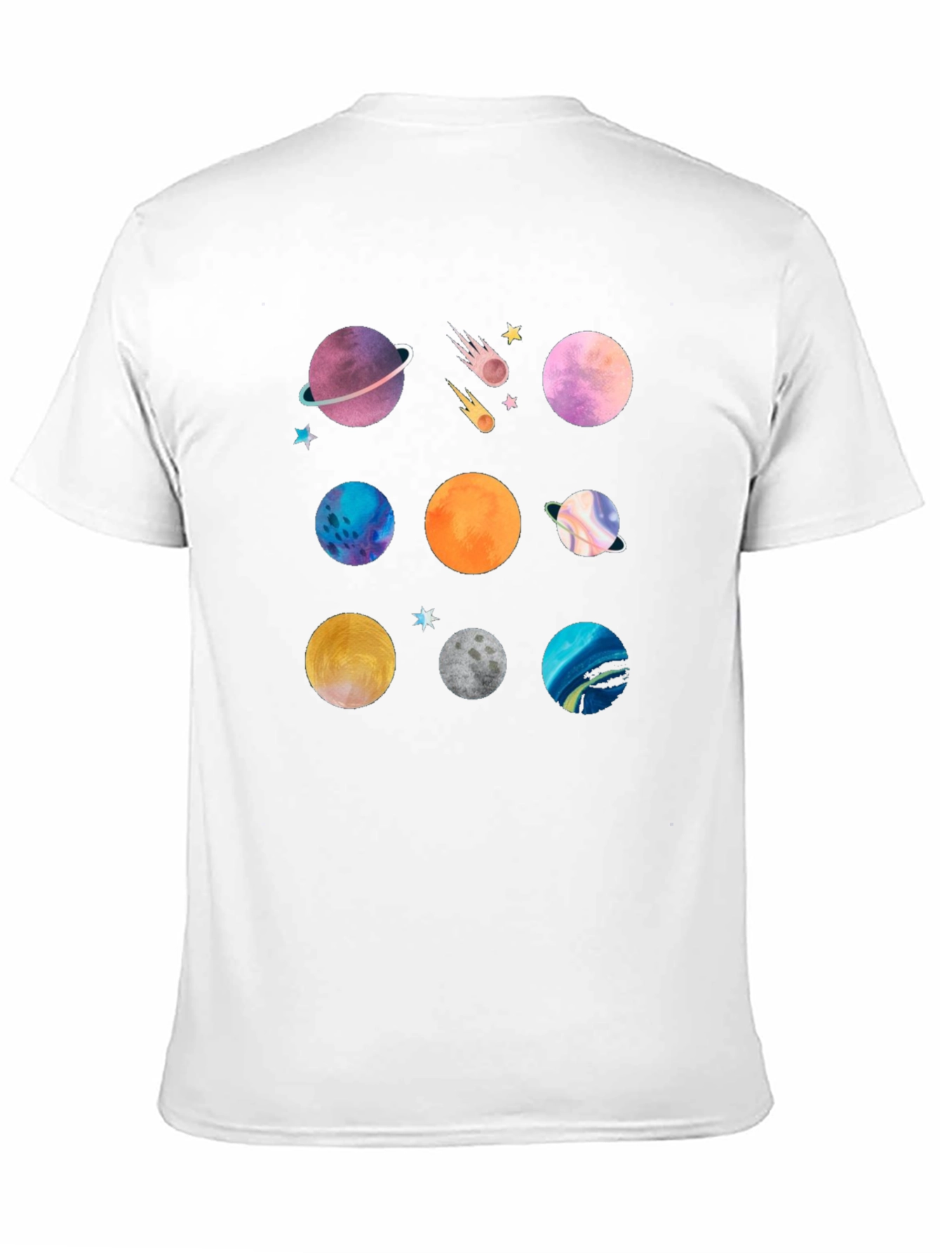 Planet Print Black Graphic T-Shirt