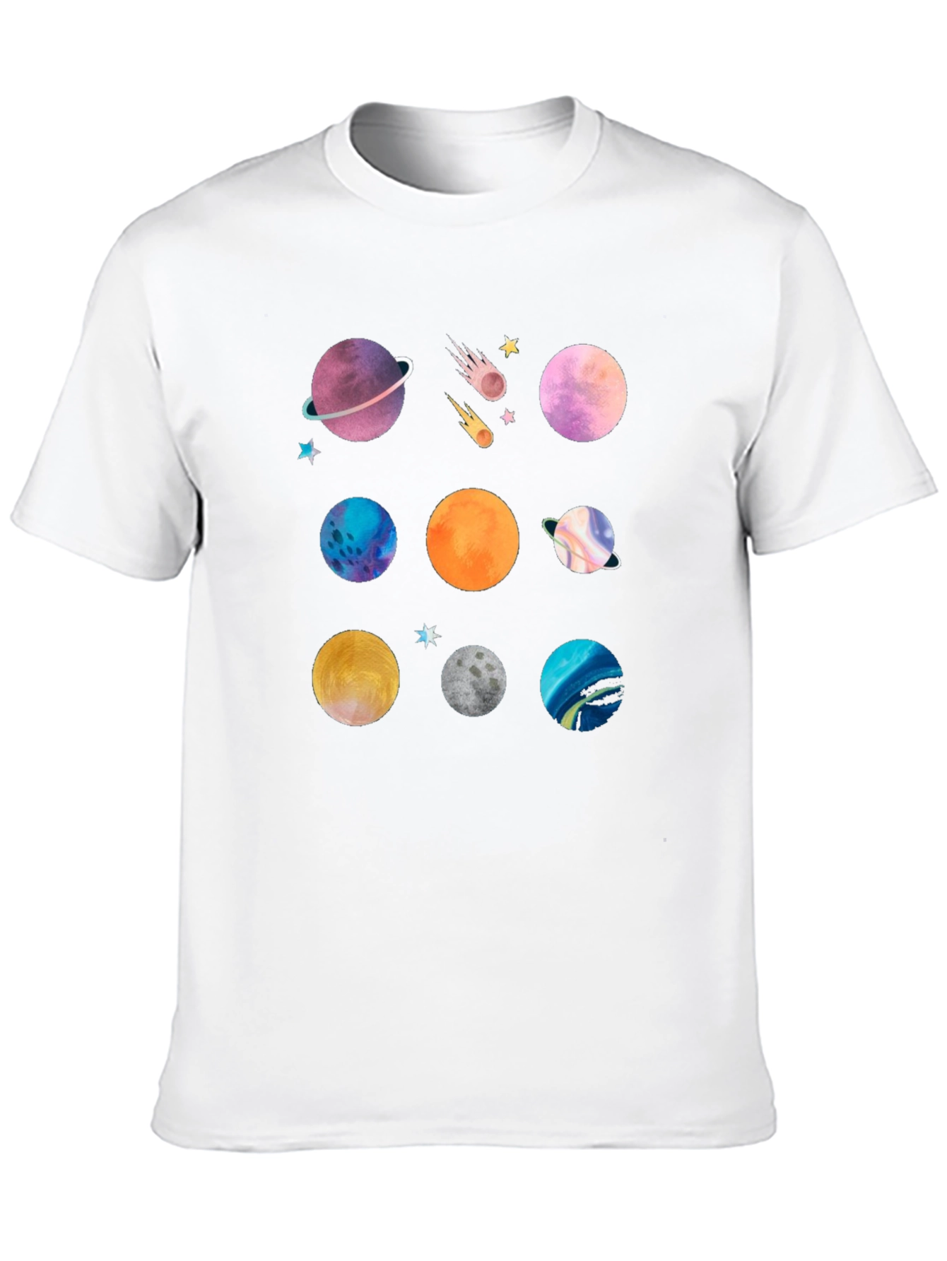 Planet Print Black Graphic T-Shirt