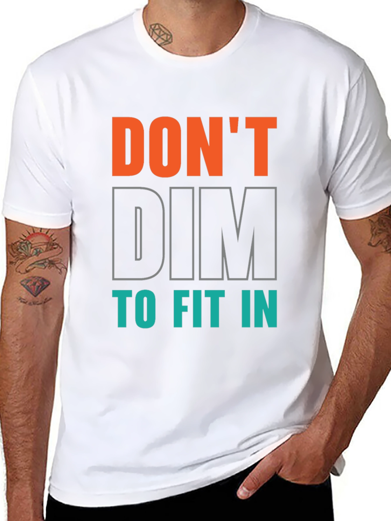 Dont Dim to Fit In Graphic Tee - Black