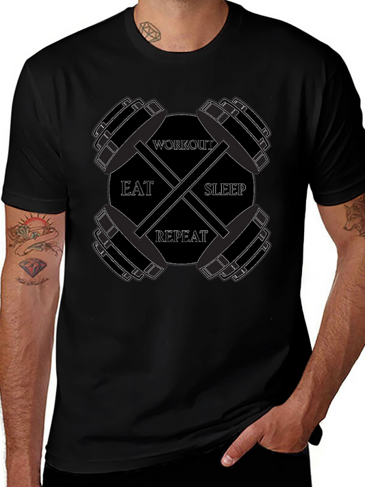 Eat Sleep Workout Repeat Gym T-Shirt
