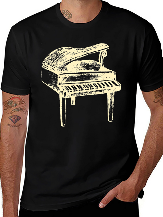 Piano Graphic T-Shirt - Musical Instrument Tee