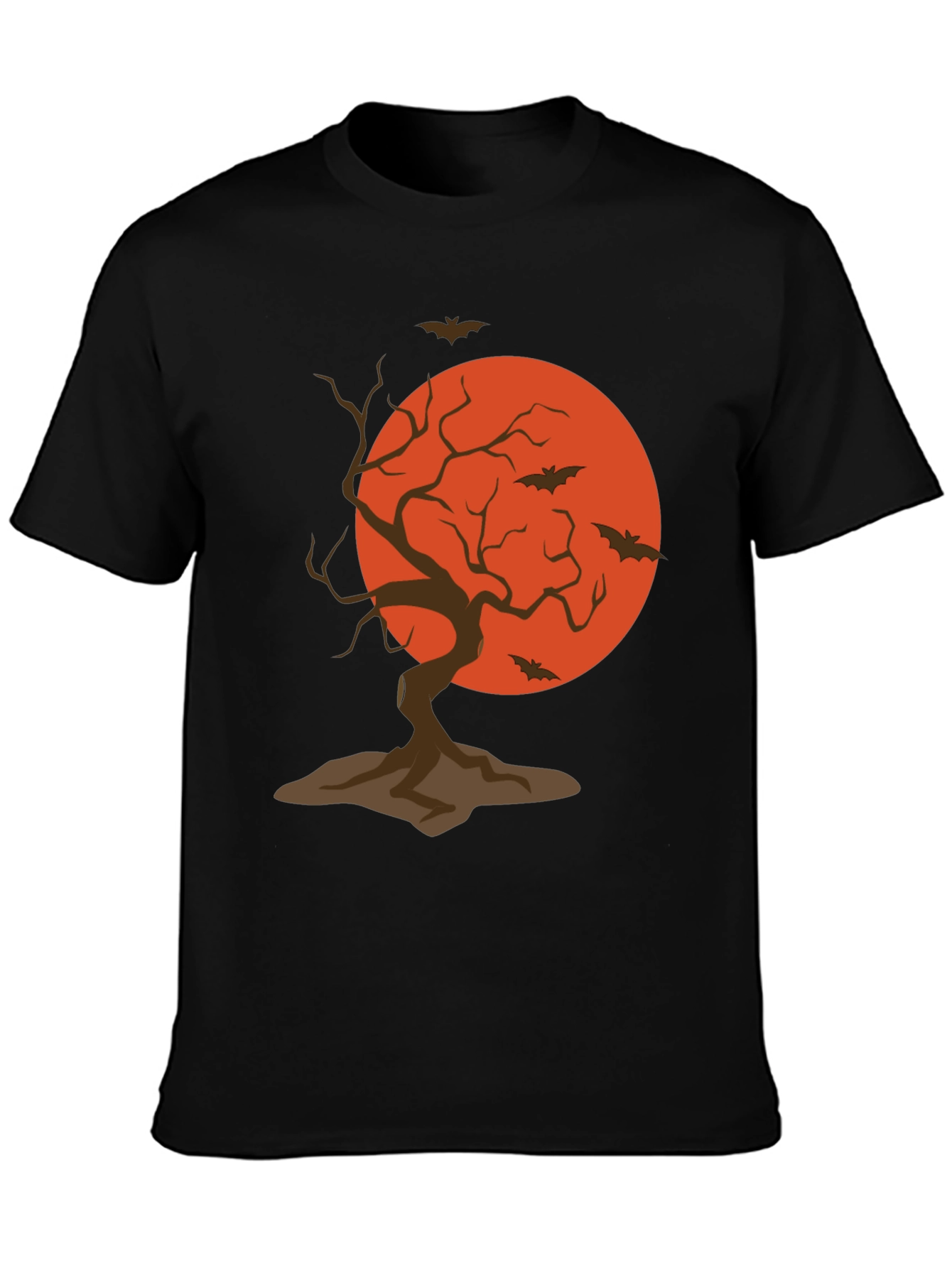 Halloween Tree and Bats Graphic T-Shirt