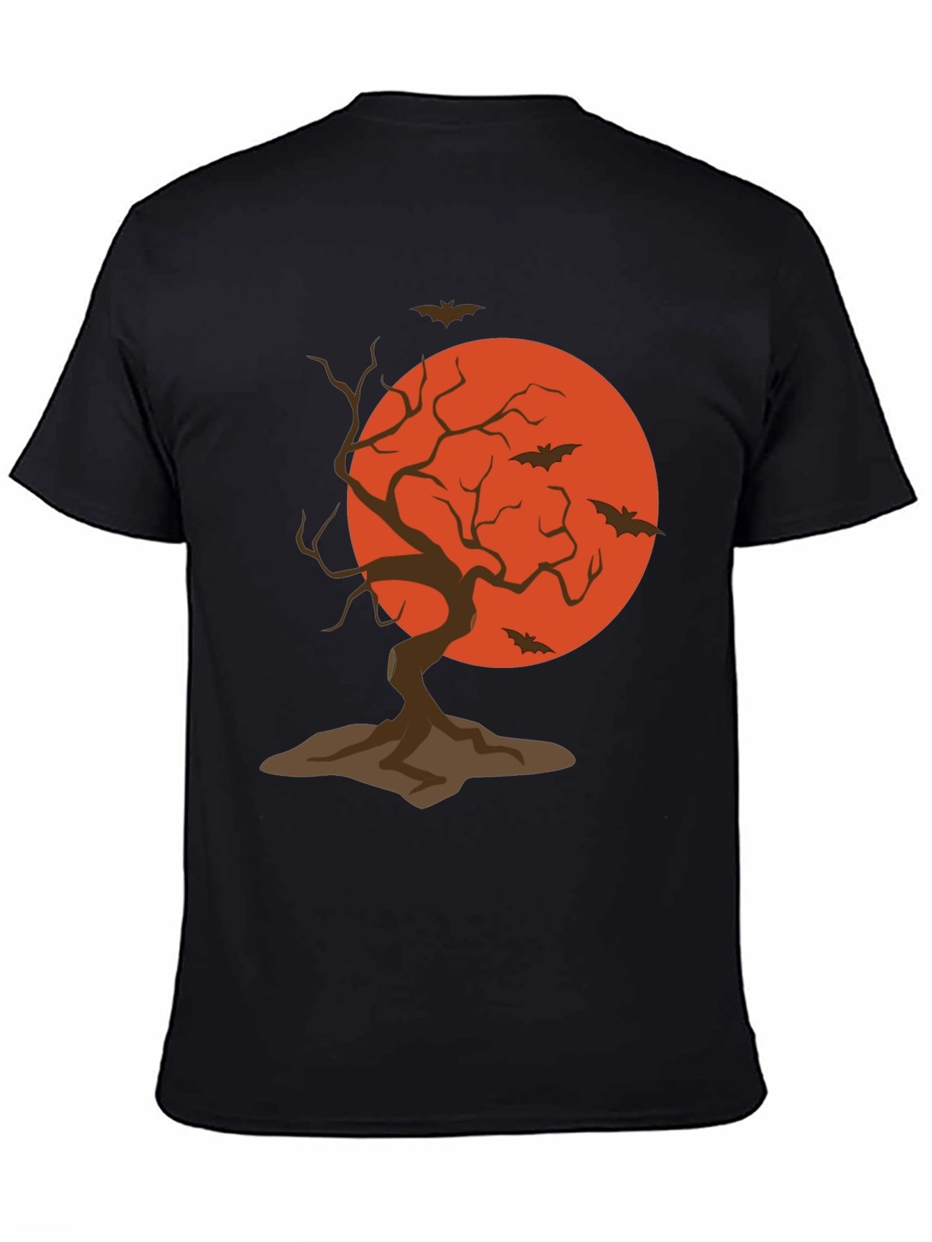 Halloween Tree and Bats Graphic T-Shirt