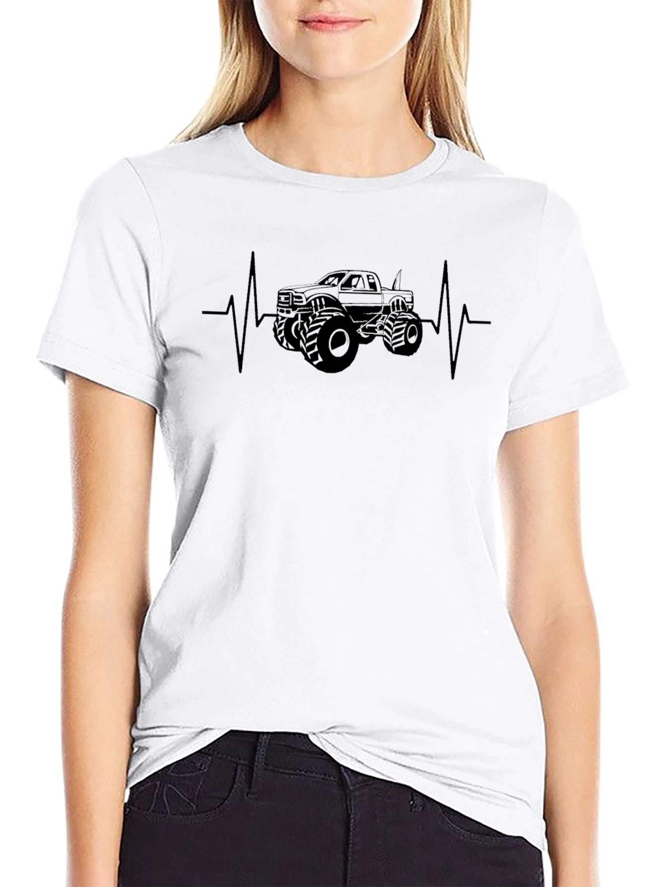 Monster Truck Heartbeat Graphic Tee