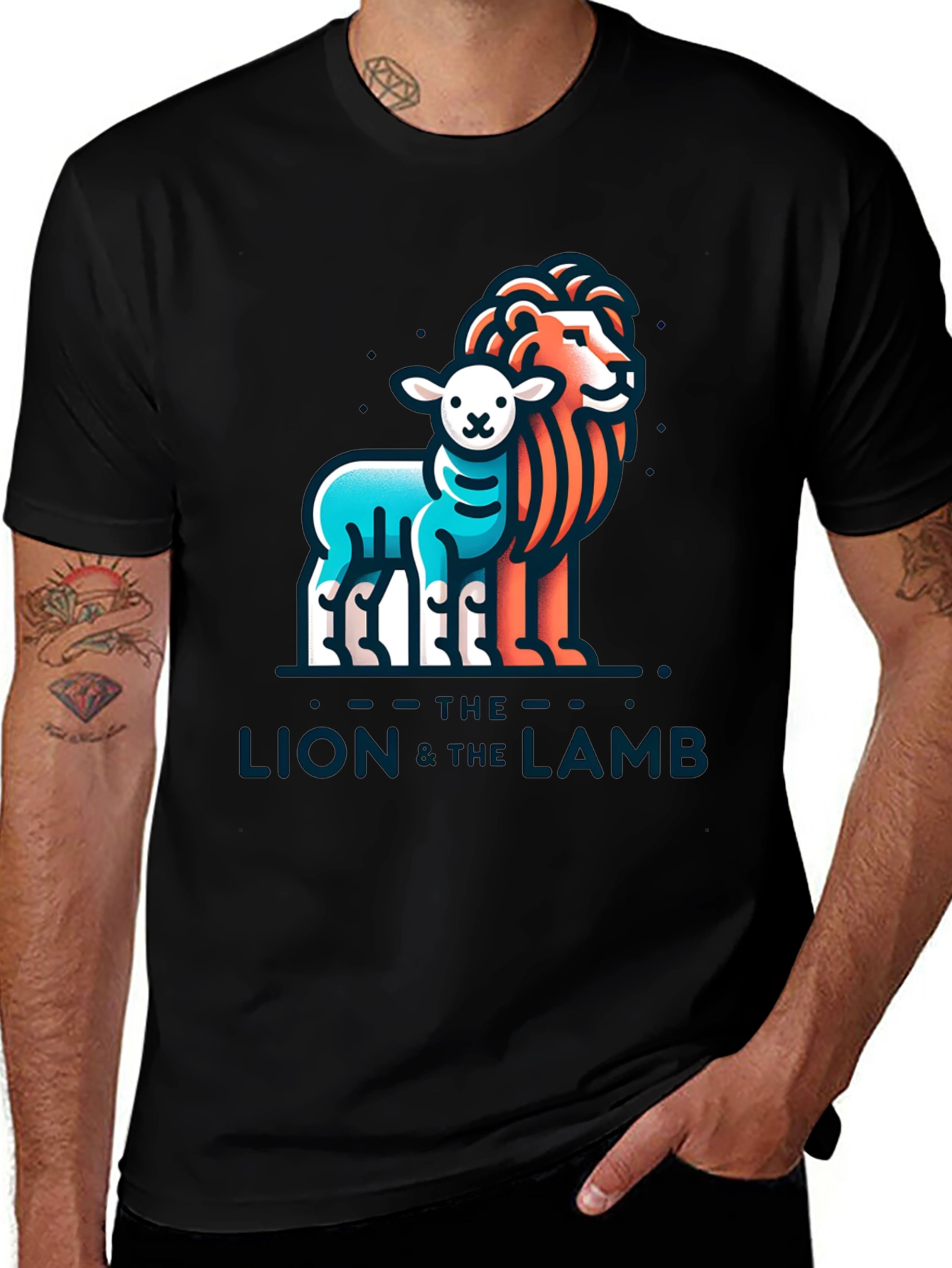 The Lion and the Lamb Graphic Tee - Black