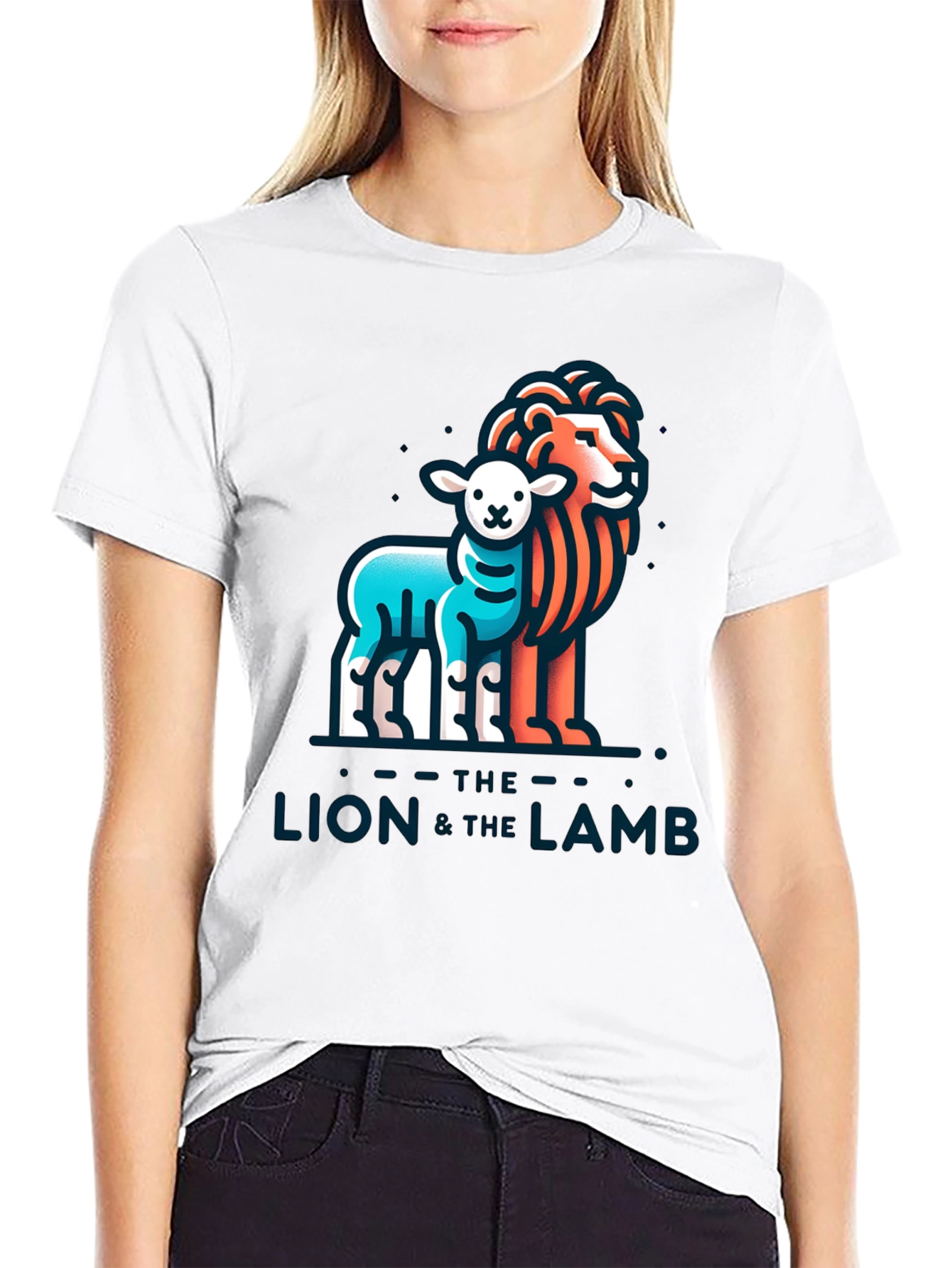 The Lion and the Lamb Graphic Tee - Black