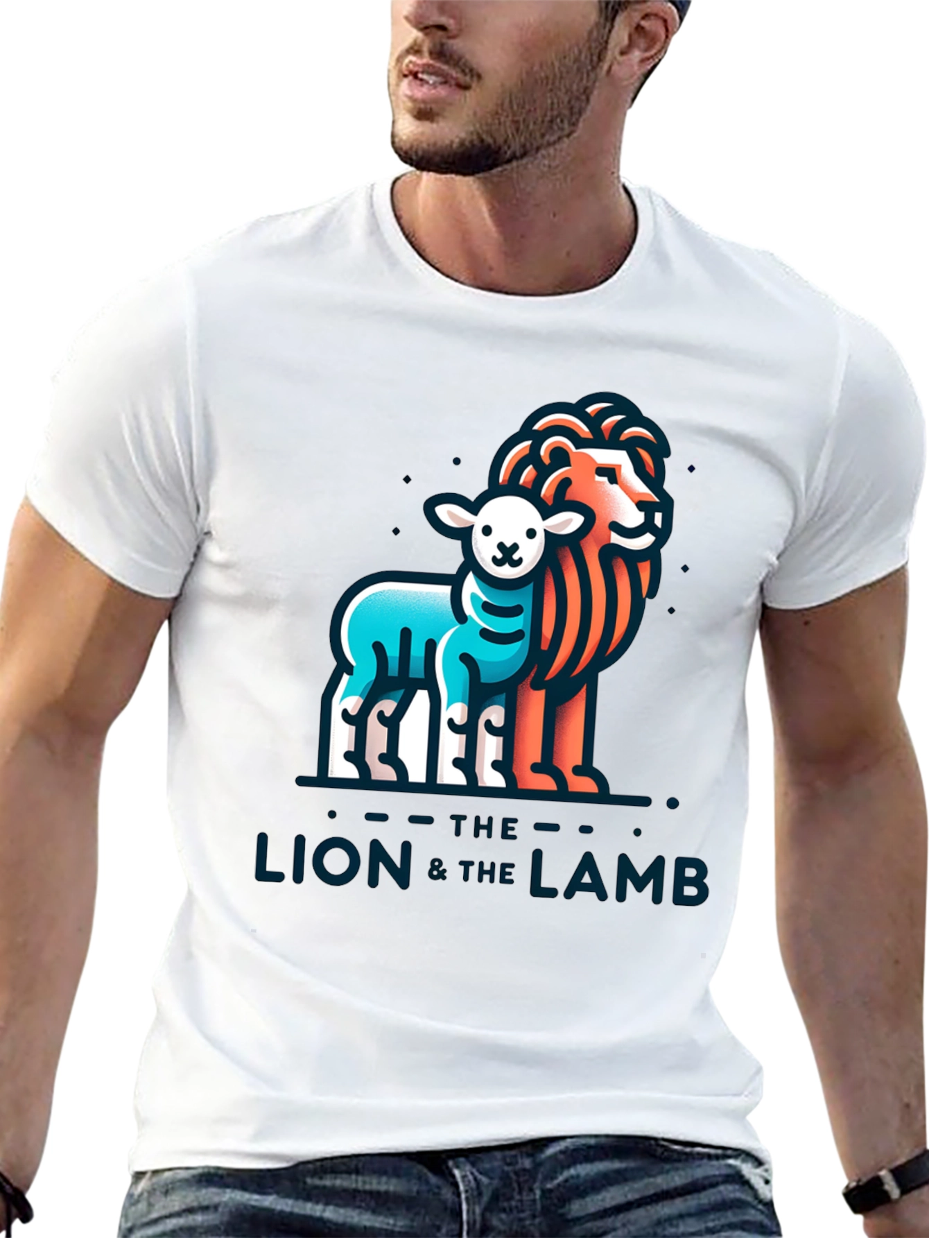 The Lion and the Lamb Graphic Tee - Black
